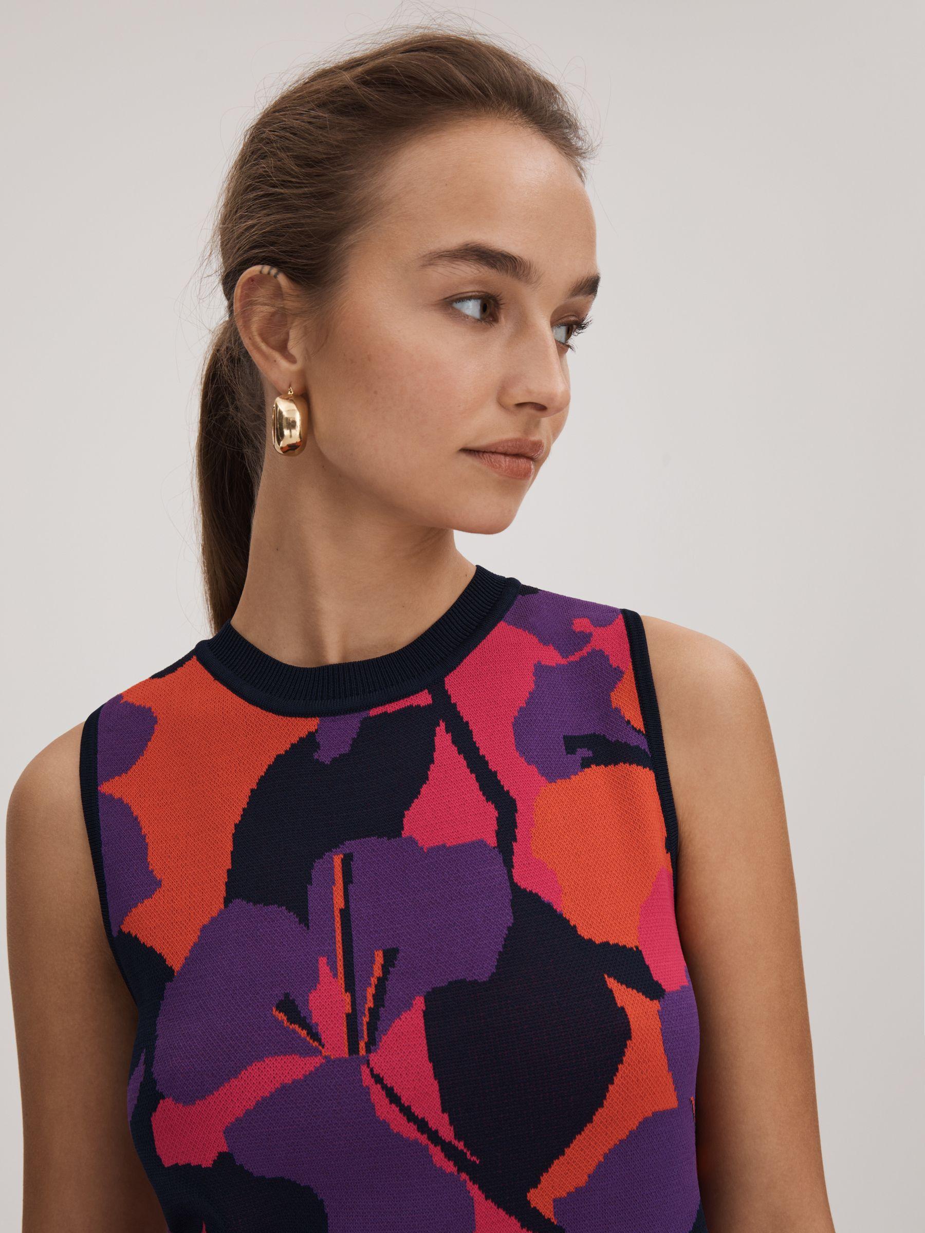 Florere Jacquard Mini Dress in Pink/Orange Product Image