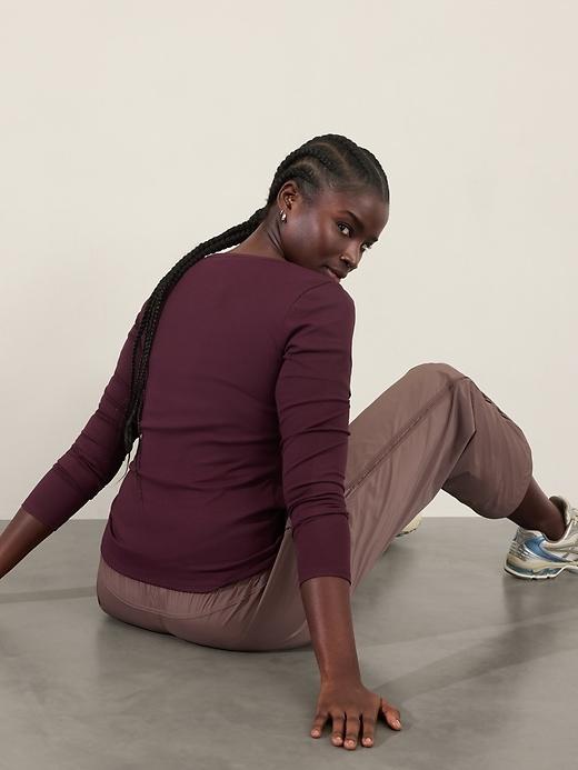 Signature Rib Henley Top Product Image