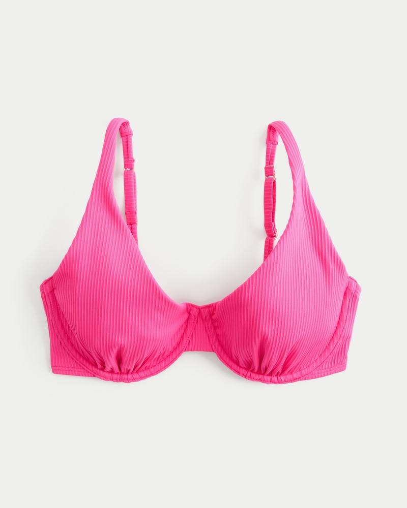 Curvy High Apex Ribbed Underwire Bikini Top Product Image