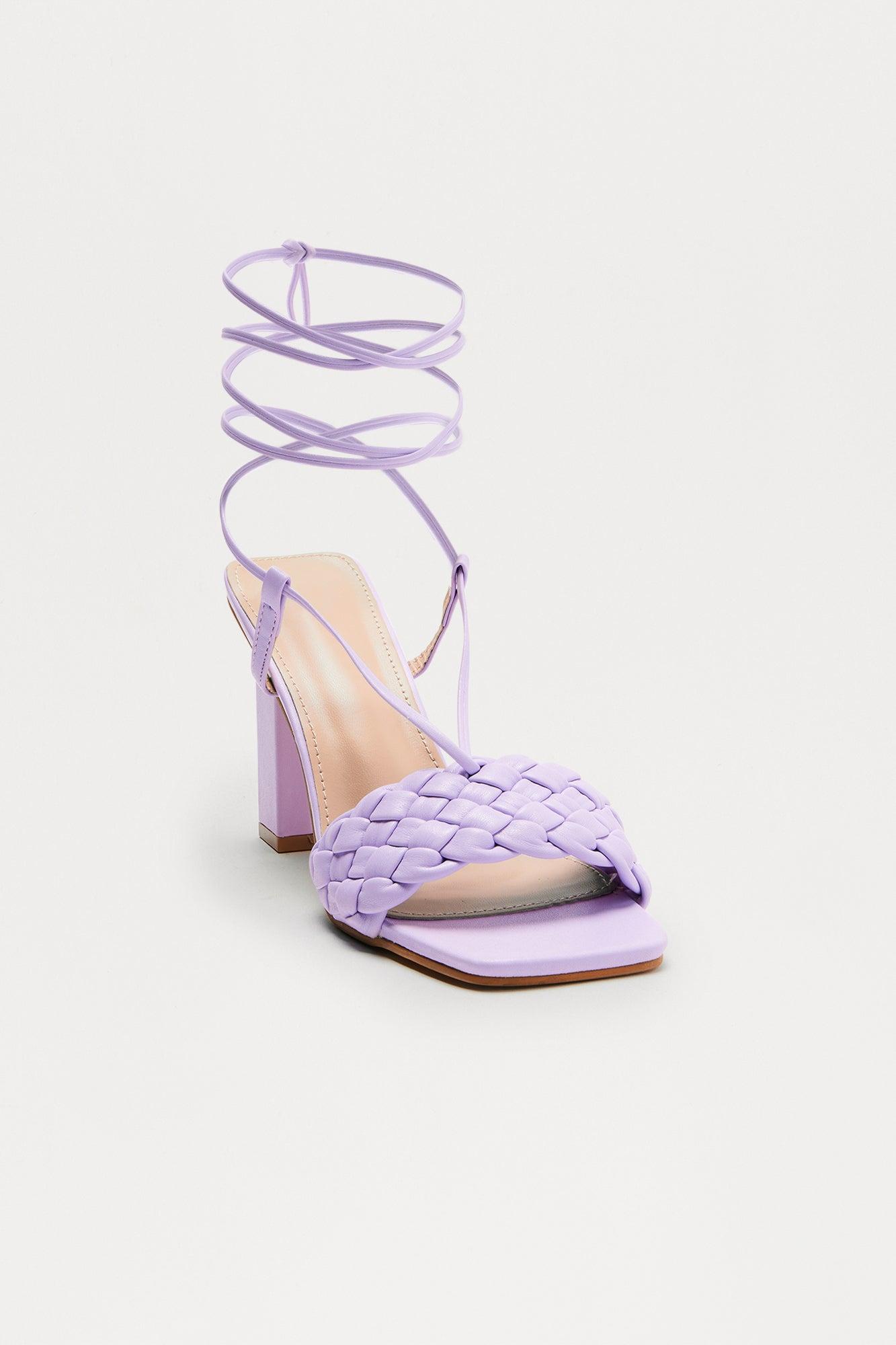 Stelly Braided Wrap Up Heels - Lilac Female Product Image