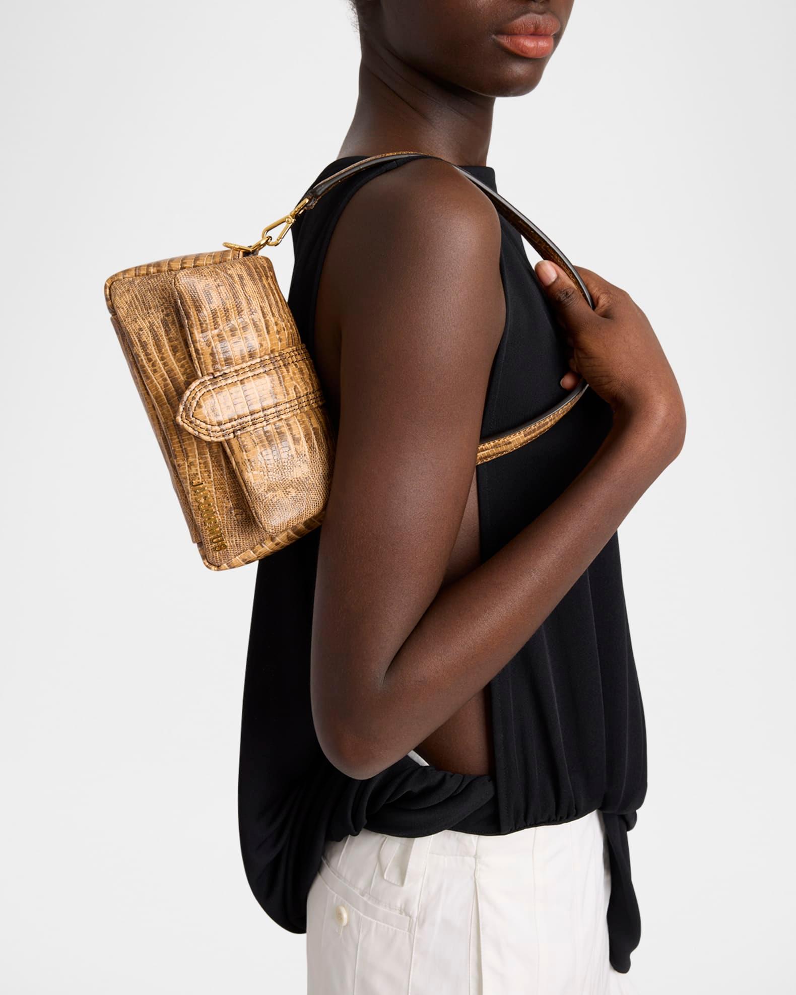 Le  Petit Bambimou Croc-Embossed Leather Shoulder Bag Product Image