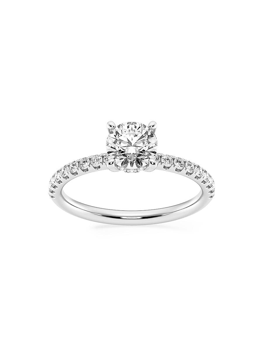 Womens Platinum & Round Lab-Grown Diamond Hidden Halo Ring/0.80-3.41 TCW Product Image