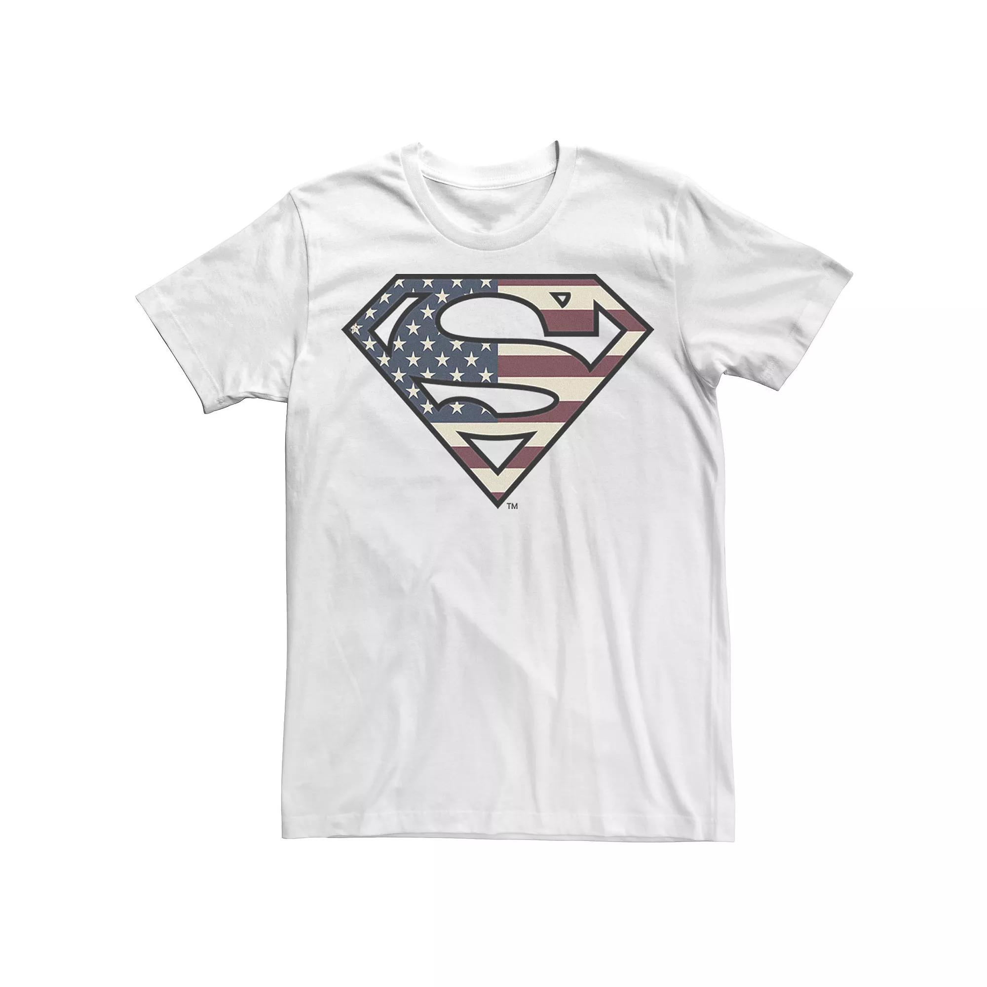 Men's DC Comics Superman Vintage Flag Logo Vintage Tee, Size: XL, White Product Image