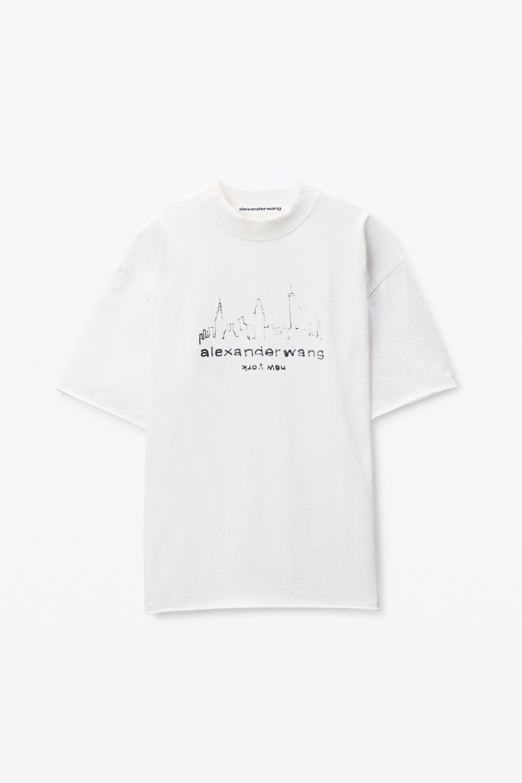White Cotton Oversized Logo T-shirt  Product Image