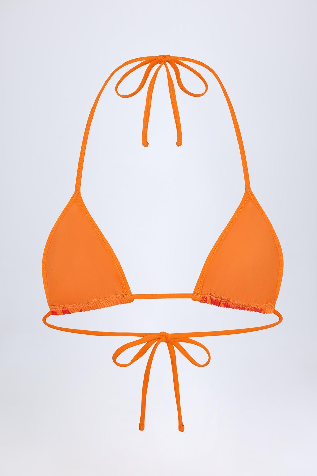Triangle Bikini Top in Orange Orchid Print Product Image