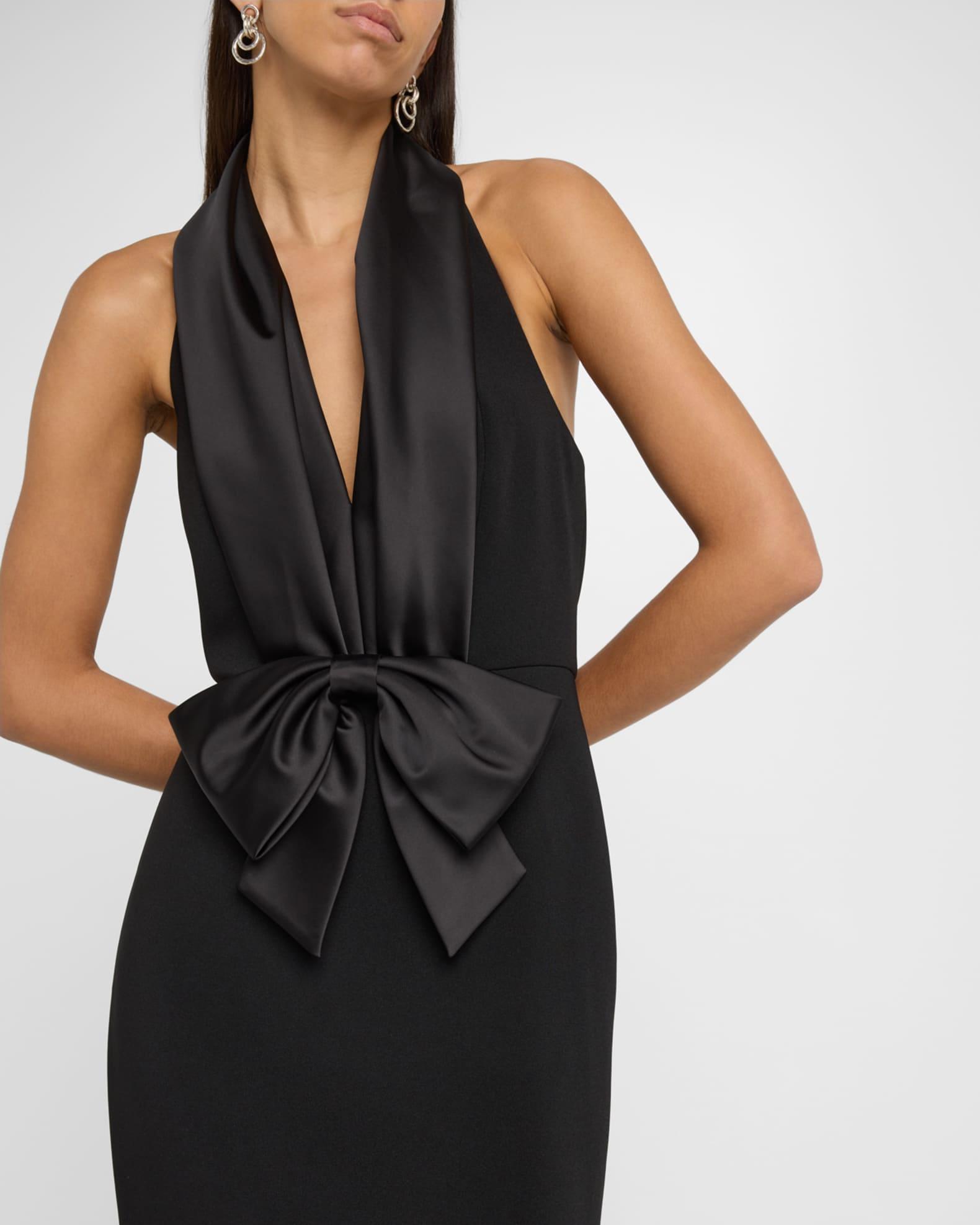 Bow-Front Halter Tuxedo Gown Product Image