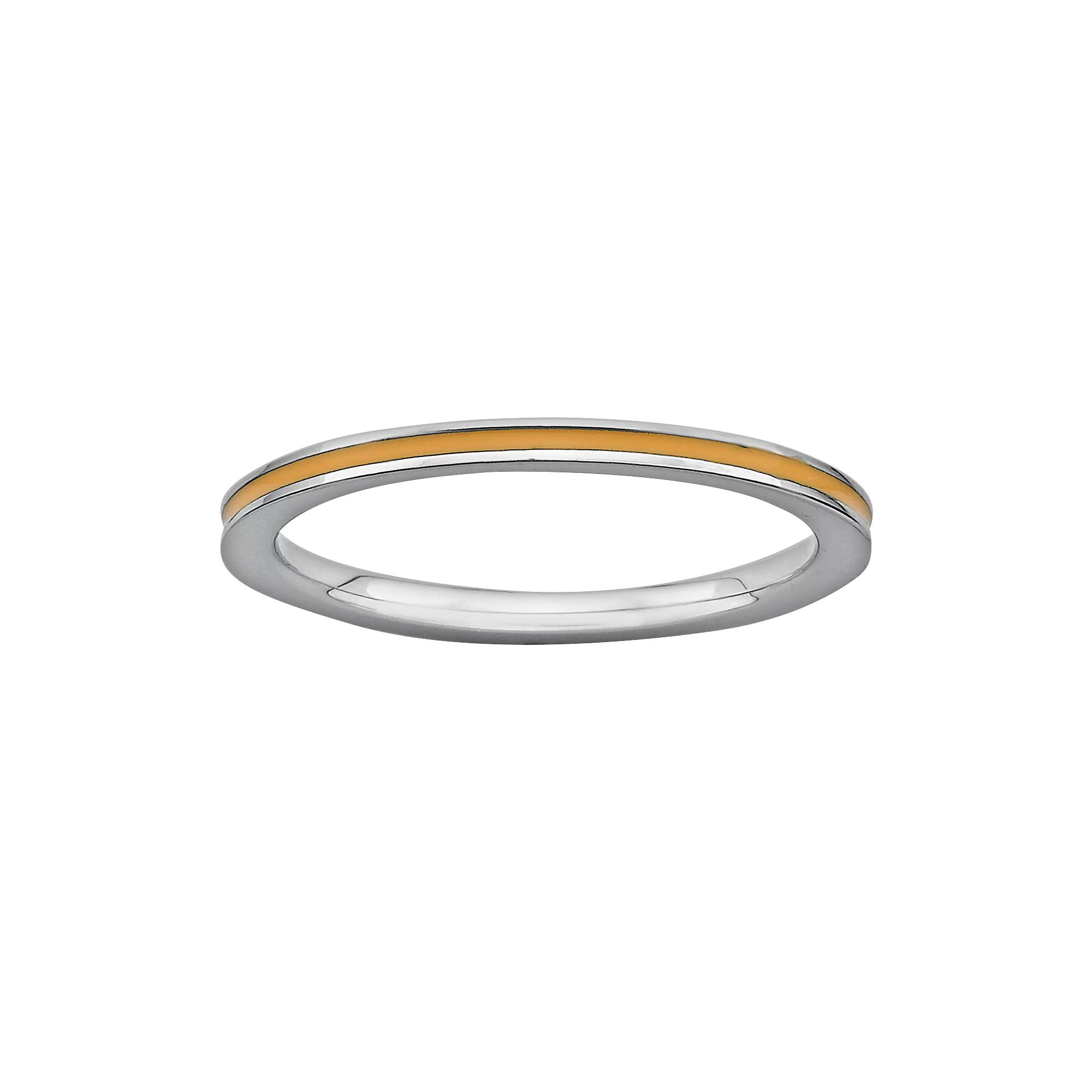 Stacks & Stones Sterling Silver Orange Enamel Stack Ring, Women's, Size: 5 Product Image