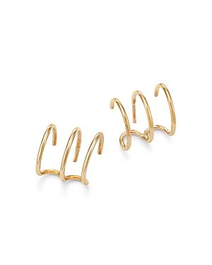 Moon & Meadow 14K Yellow Gold Triple Wire Cuff Earrings Product Image