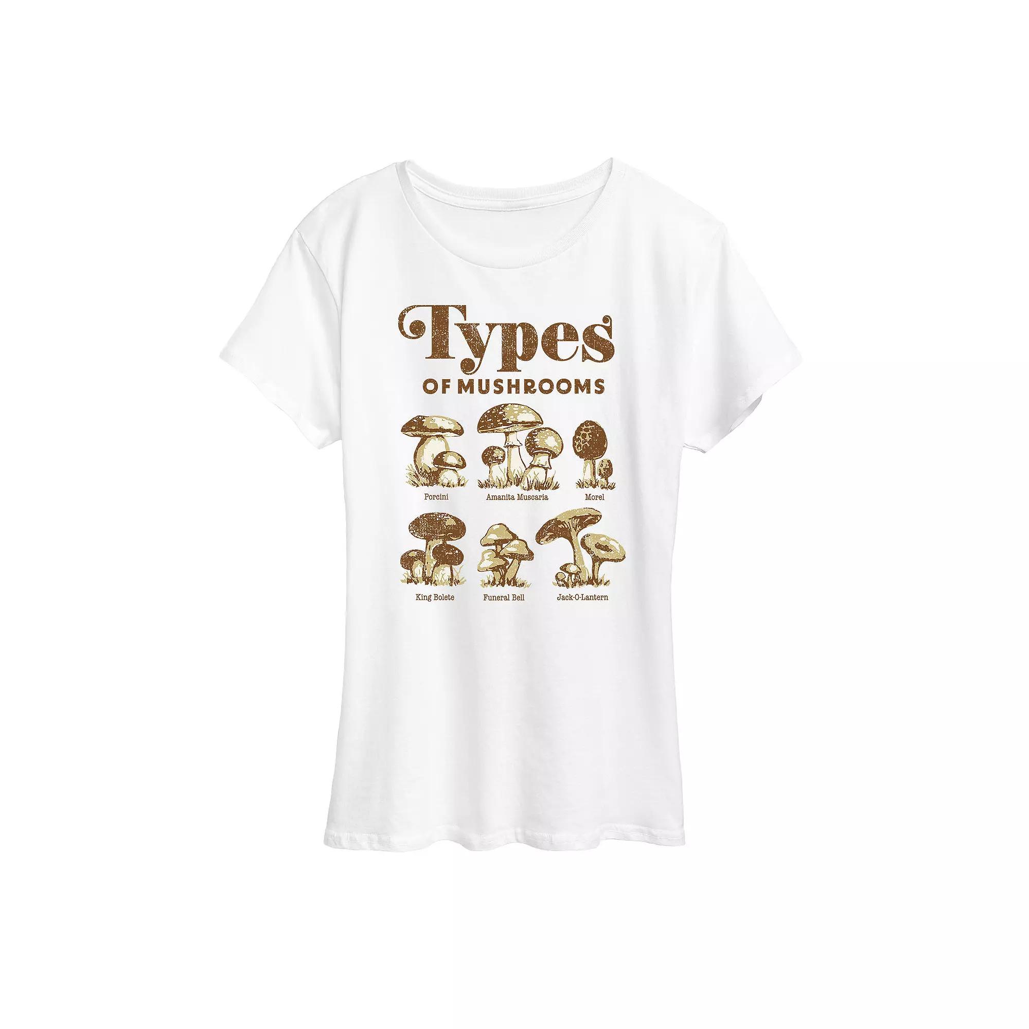 Women's Types Of Mushrooms Graphic Tee, Girl's,  Product Image