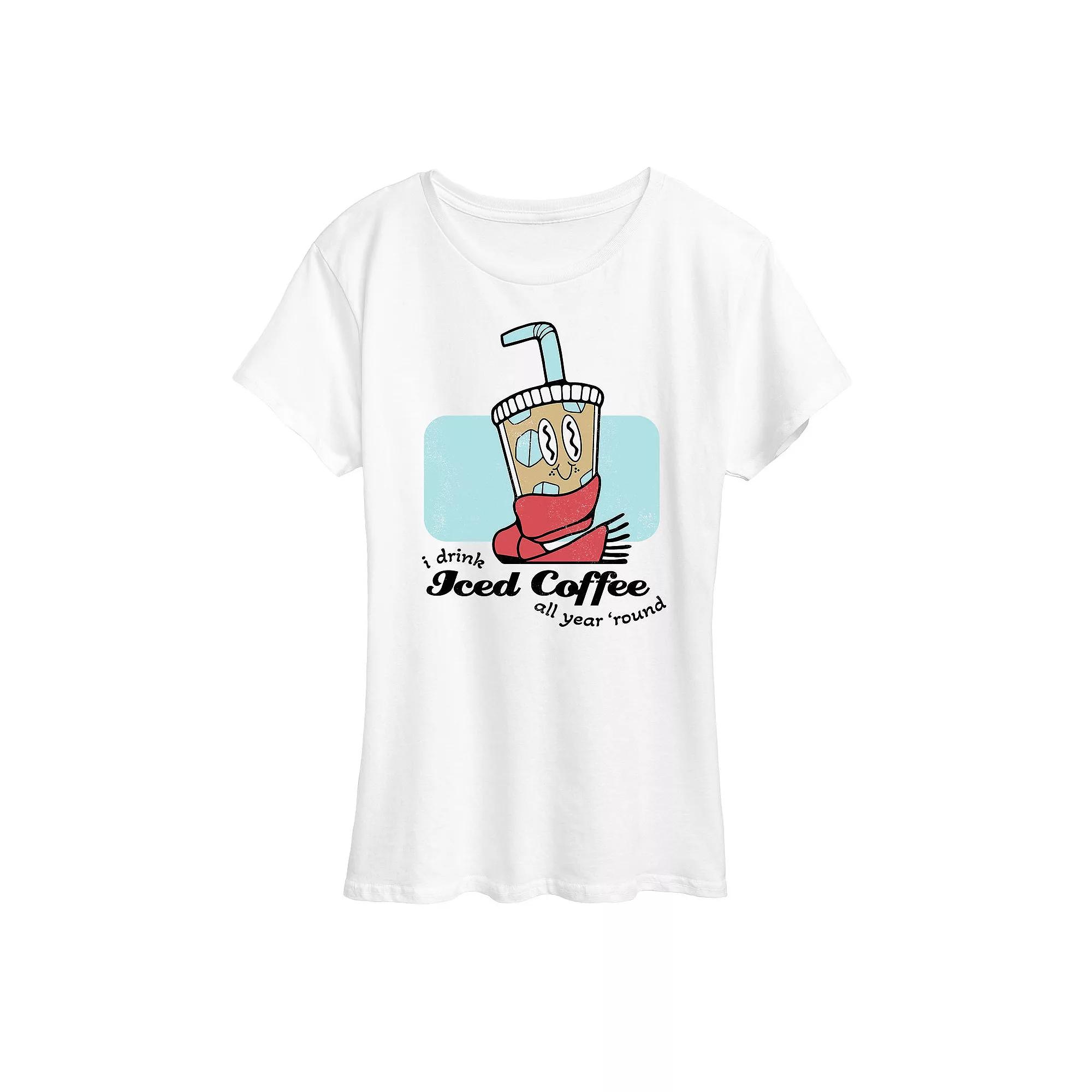 Women's Iced Coffee Year Round Graphic Tee, Girl's,  Product Image