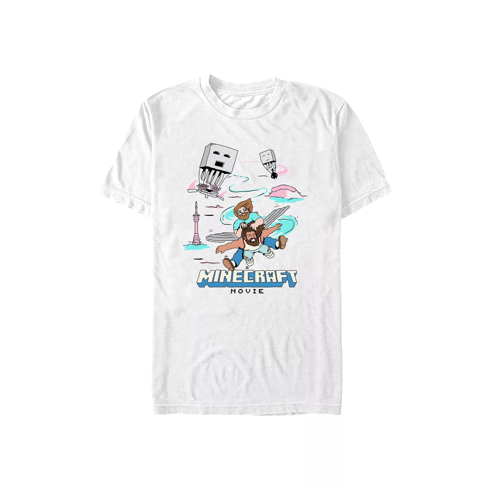Men's Minecraft Movie Fly Faster Graphic Tee, Size: XS, White Product Image