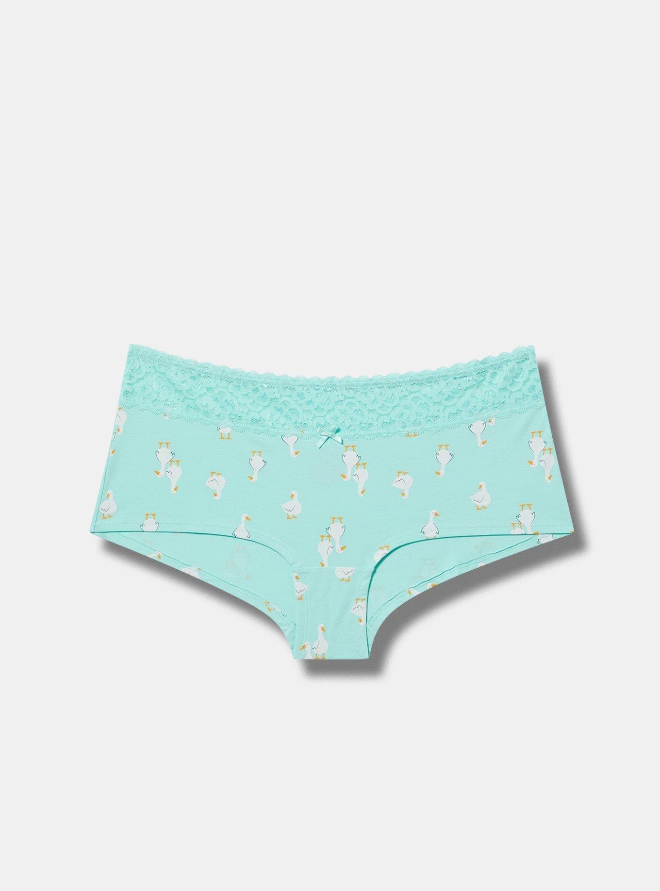 Cotton Mid-Rise Lace Trim Boyshort Panty Product Image