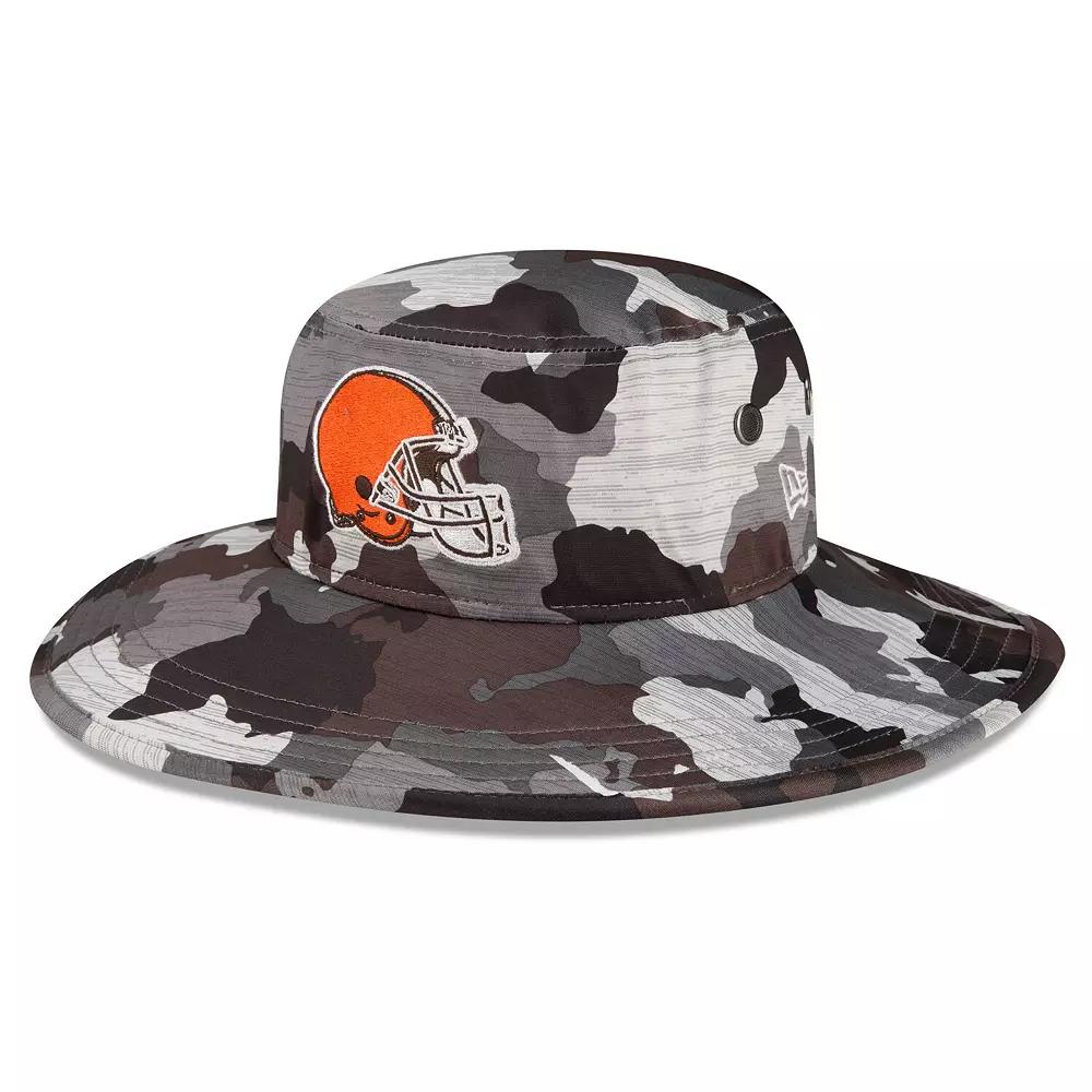 Men's New Era Camo Cleveland Browns 2022 NFL Training Camp Official Panama Bucket Hat, Green Product Image
