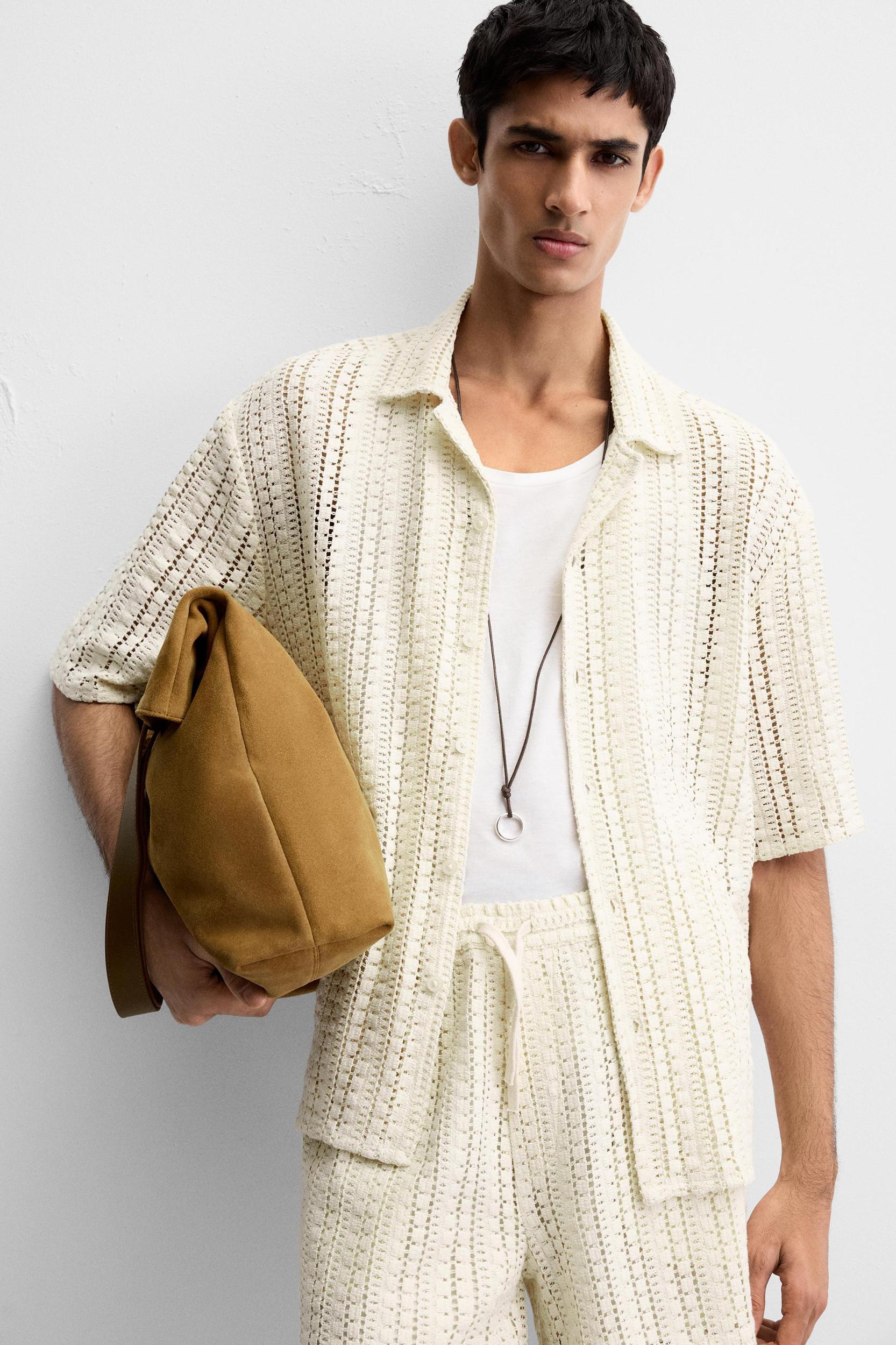 CROCHET TEXTURED SHIRT Product Image