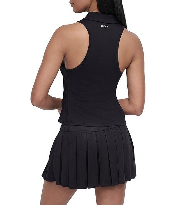 DKNY Sport by Donna Karan Court Pique Collared Neckline Sleeveless Racerback Polo Tank Product Image