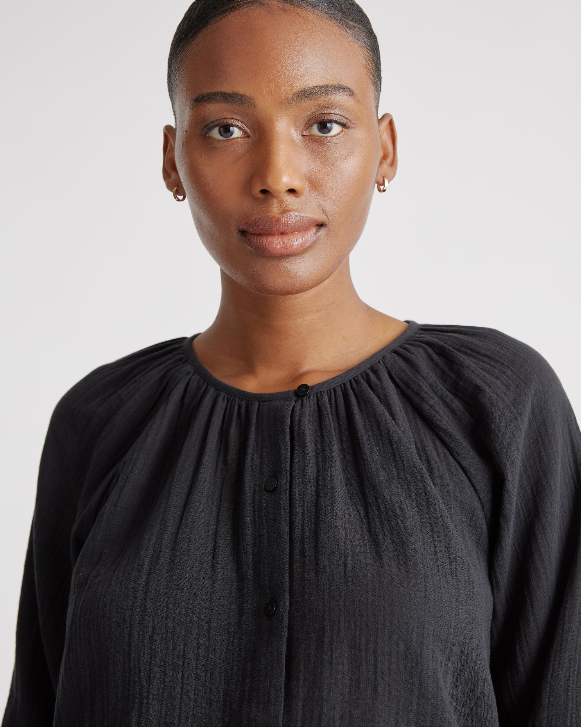 Quince | Women's Gauze Peasant Blouse Organic Cotton Product Image