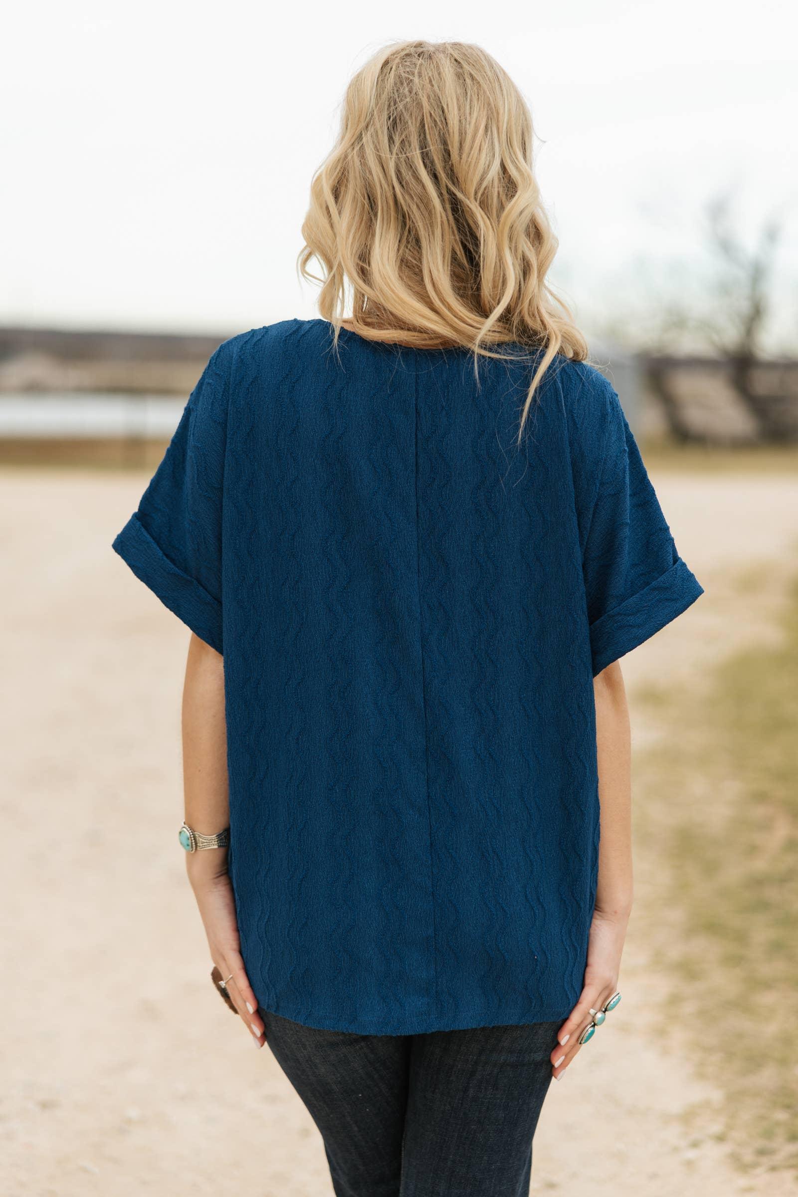 Textured Dolman Sleeve Top: HOT MAGENTA Product Image