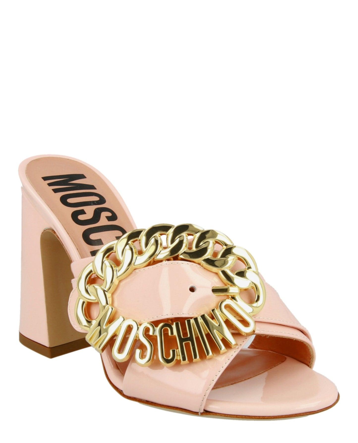 Moschino Logo Buckle Heel Sandals Product Image