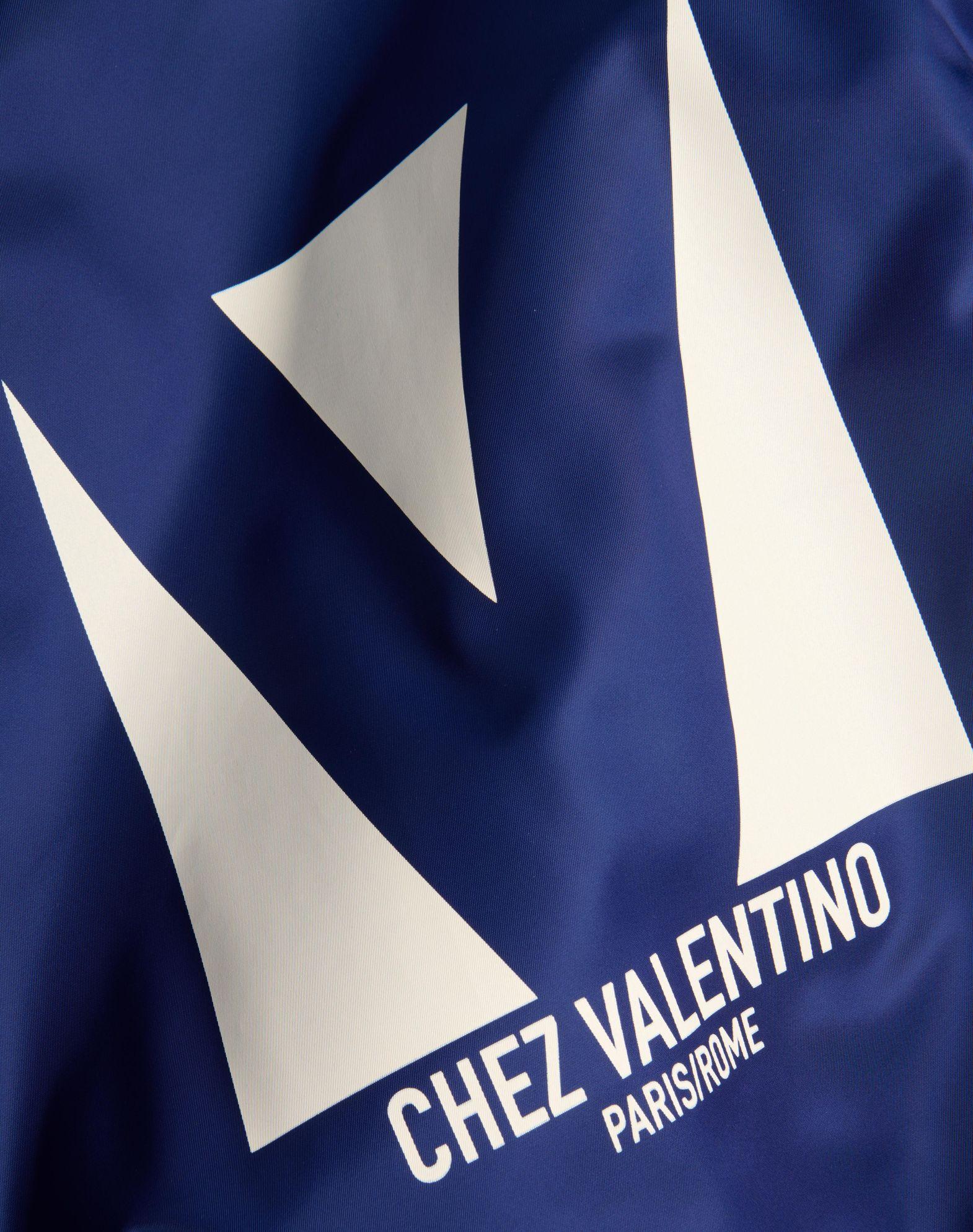 Nylon Bomber Jacket With Chez Valentino Print Product Image