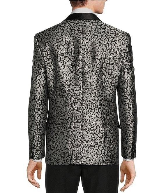 Tre Vero Modern Fit Animal Jacquard Pattern Tuxedo Sport Coat Product Image
