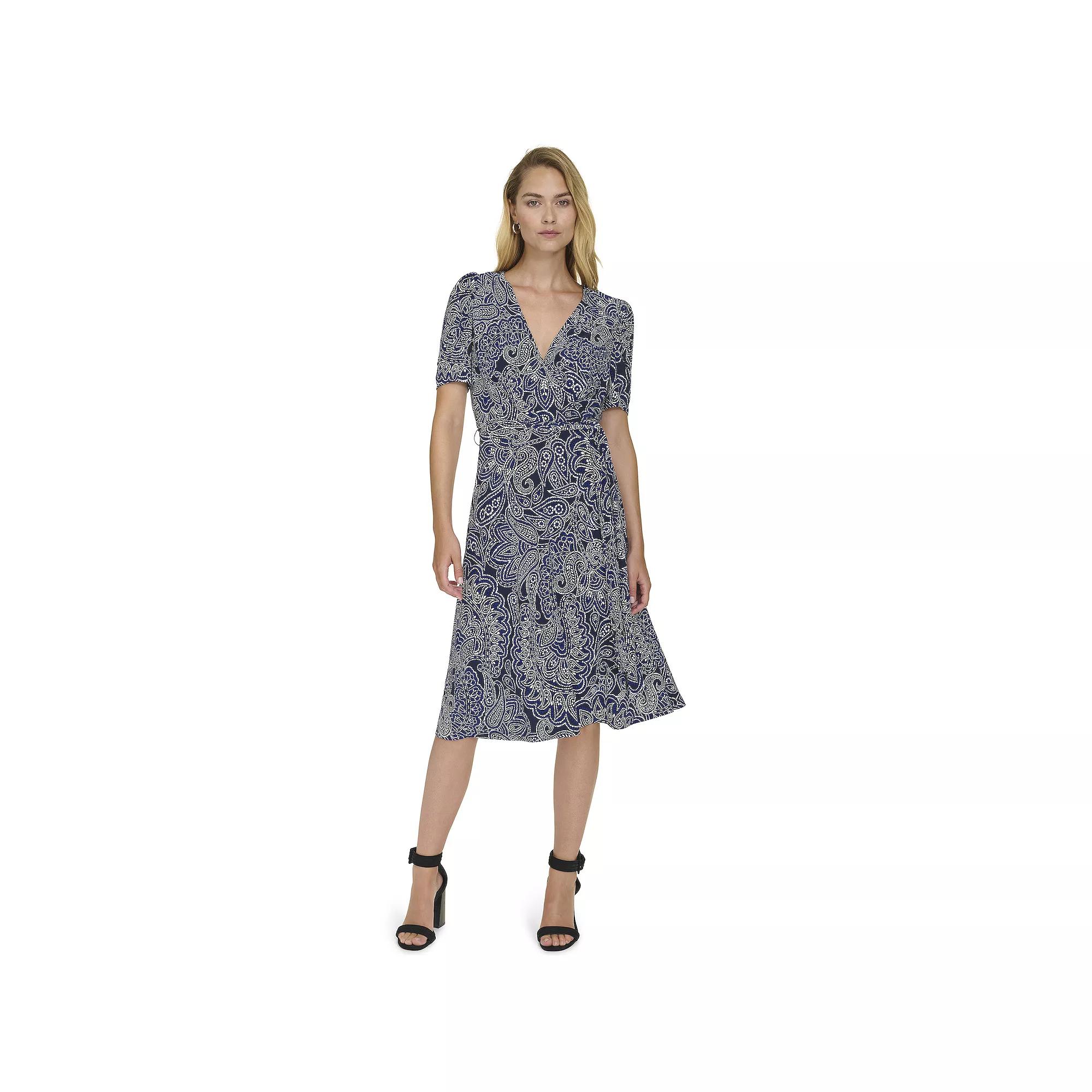 Women's Harper Rose Short Sleeve Surplice V-Neck Dress,  Product Image