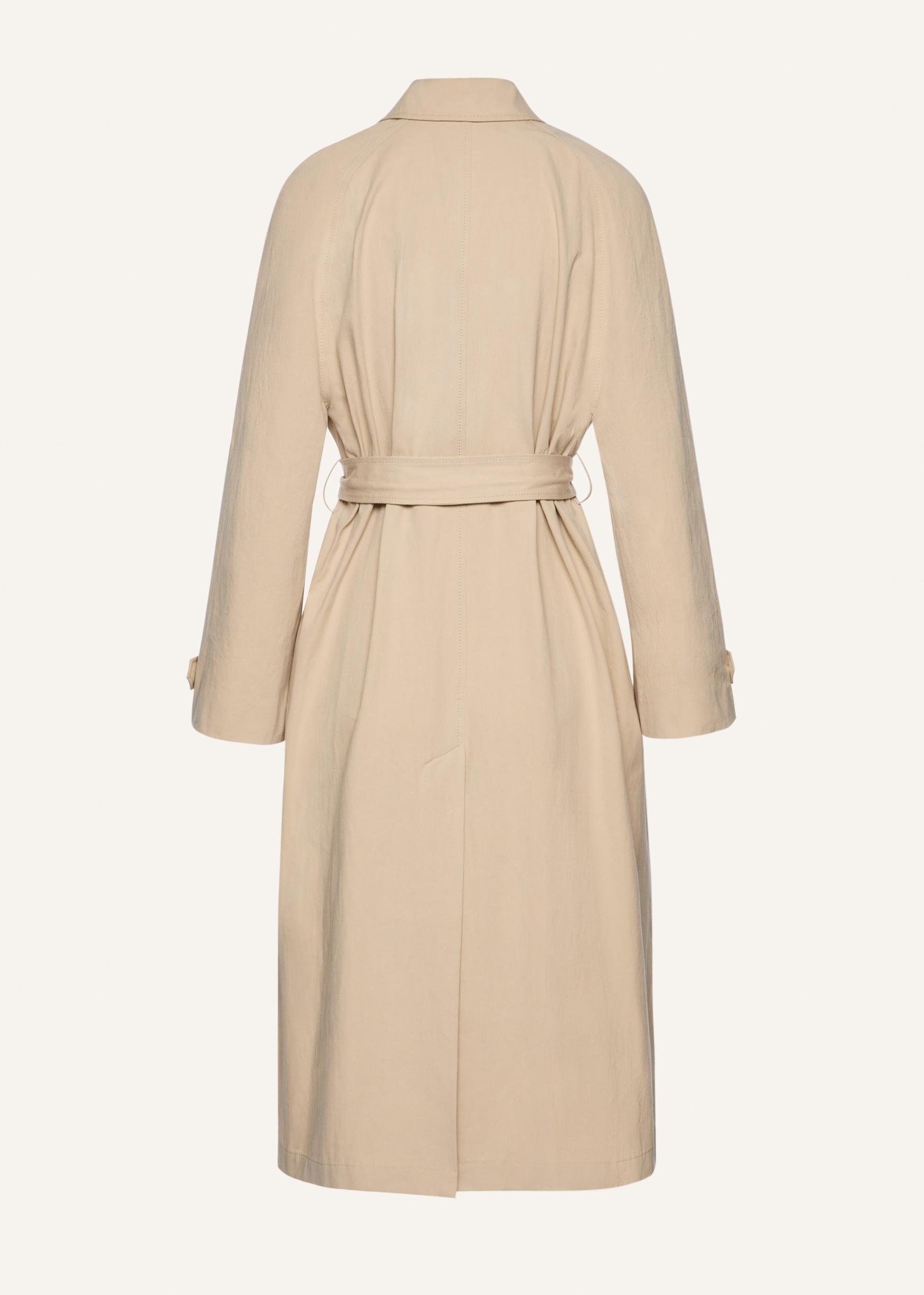 Wrap cotton trench coat in beige Product Image