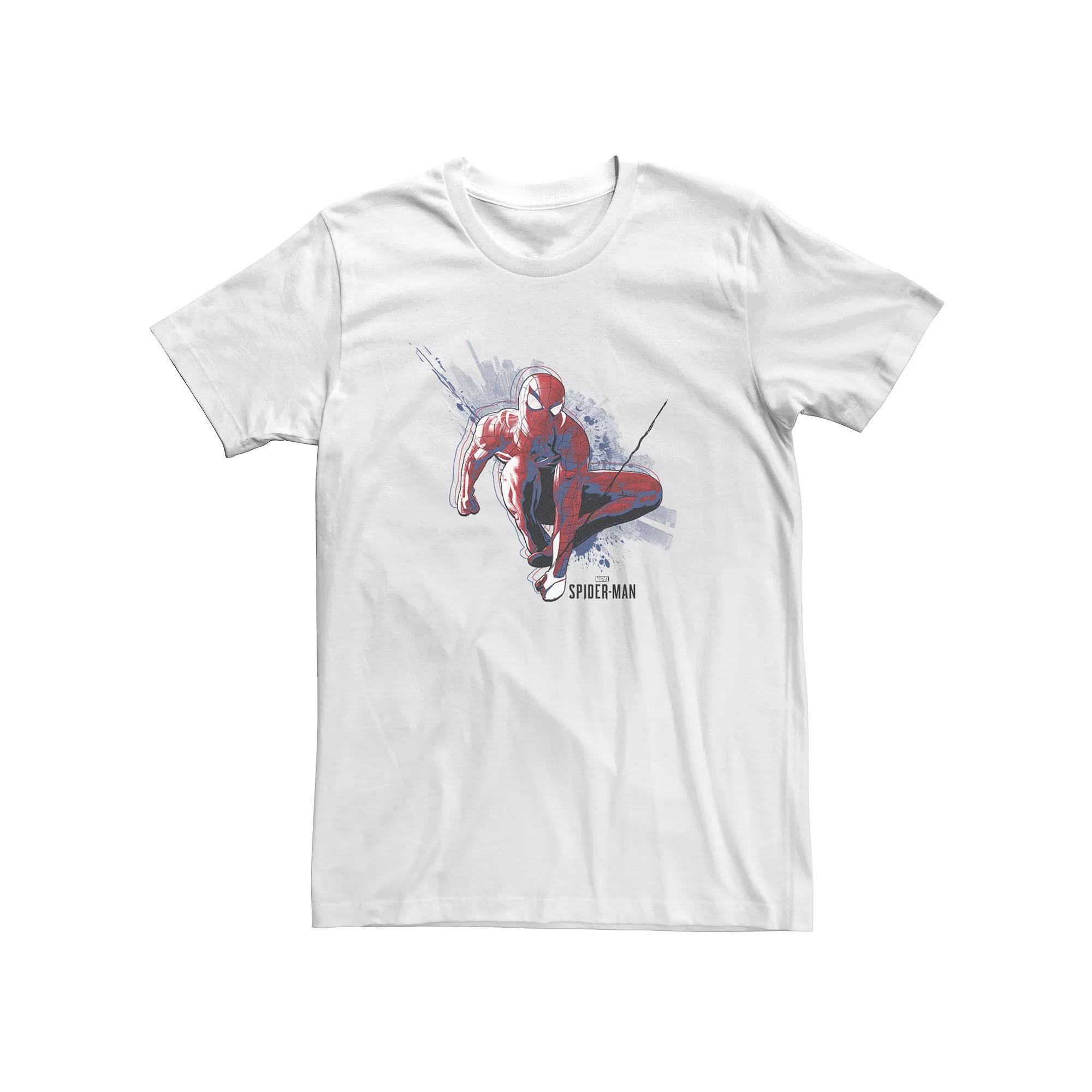 Big & Tall Marvel Spider-Man Game Abstract City Swing Tee, Men's,  Product Image