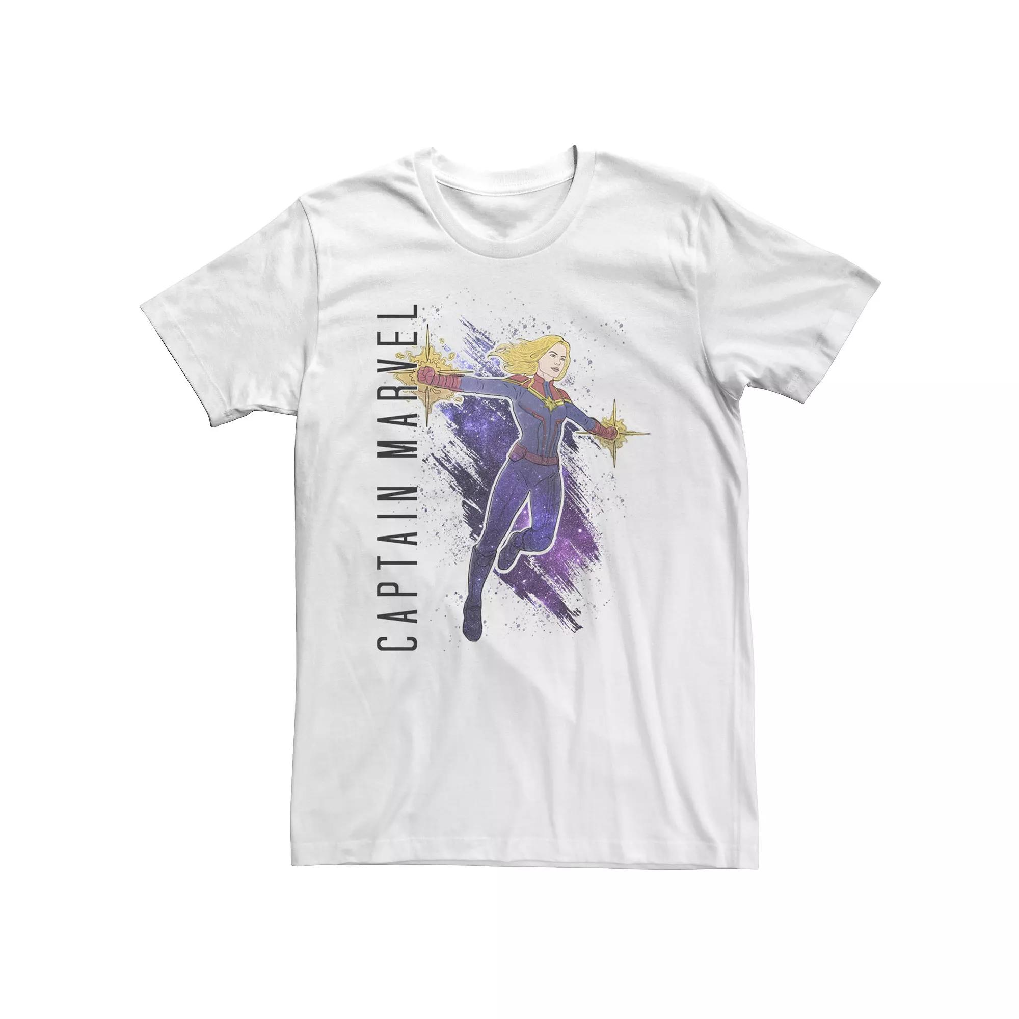 Big & Tall Marvel Avengers Endgame Captain Marvel Galaxy Paint Tee, Men's,  Product Image