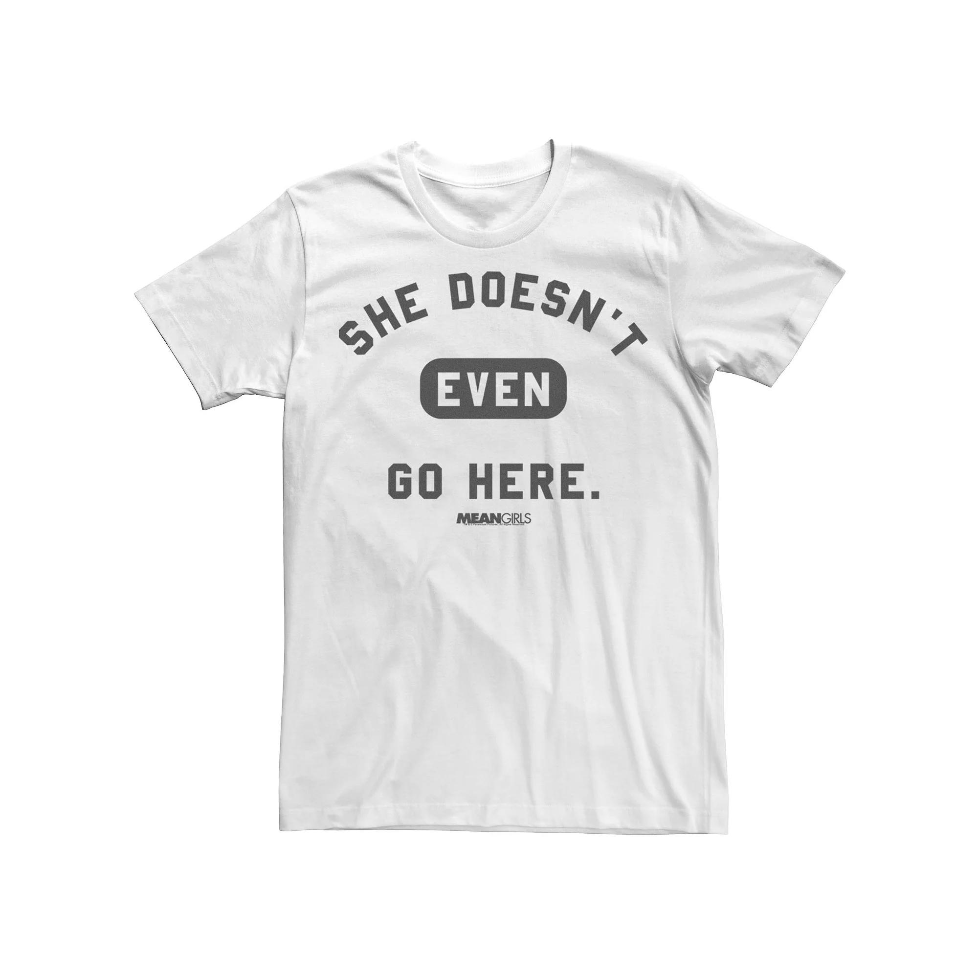 Men's Mean Girls She Doesn't Go Here Classic Tee, Size: Large, White Product Image