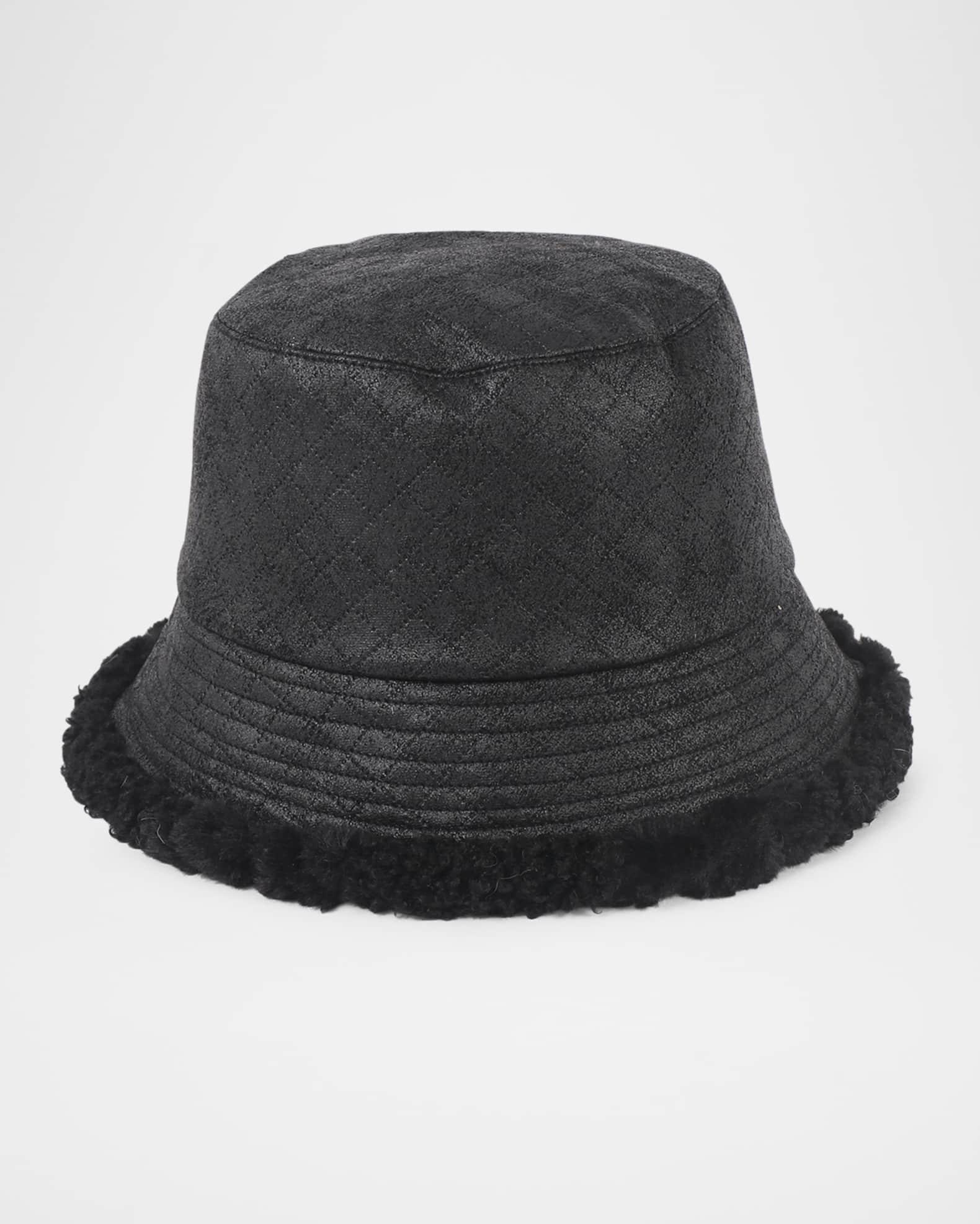 Lucinda Quilted Faux Fur-Trim Bucket Hat Product Image