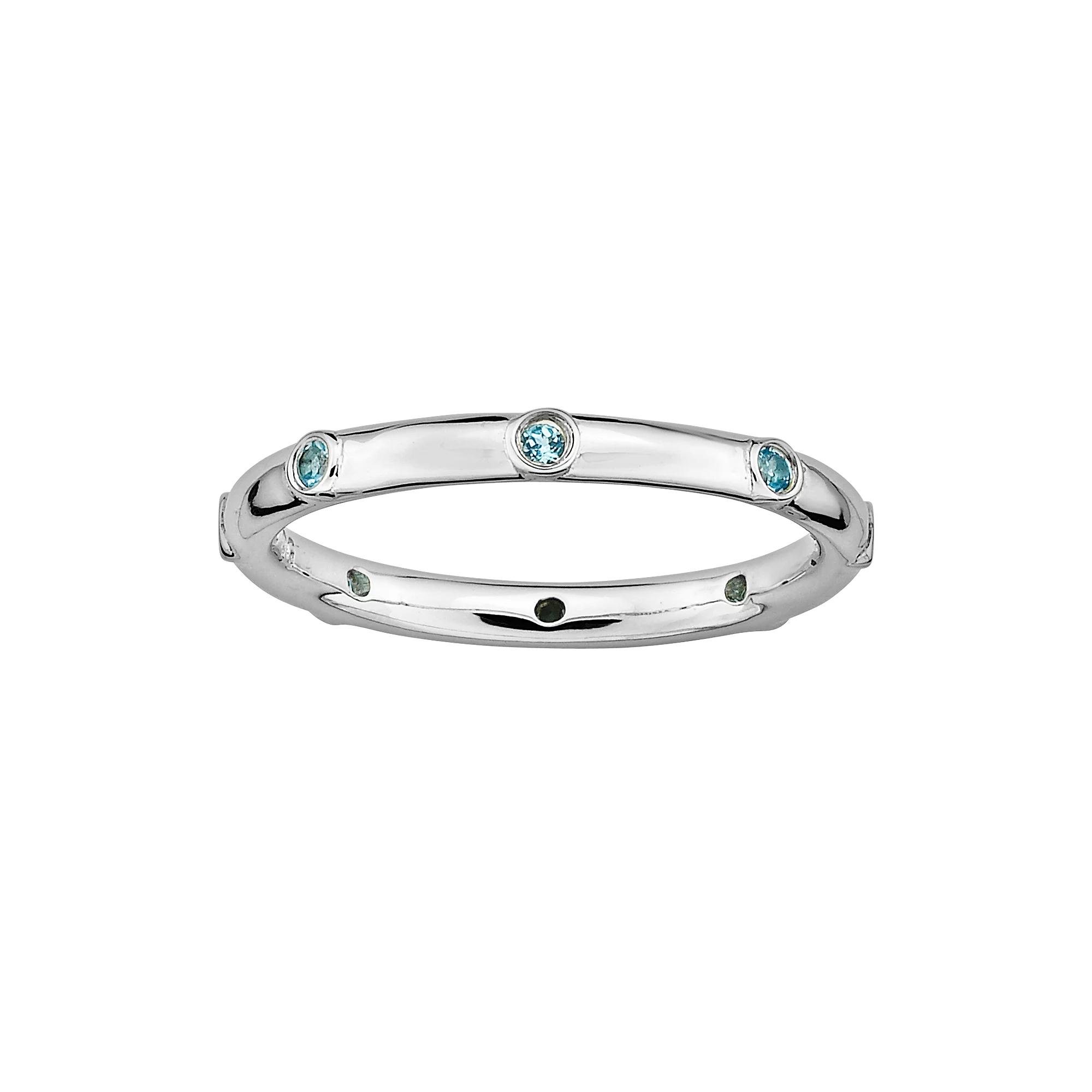 Stacks & Stones Sterling Silver Blue Topaz Stack Ring, Women's, Size: 8 Product Image