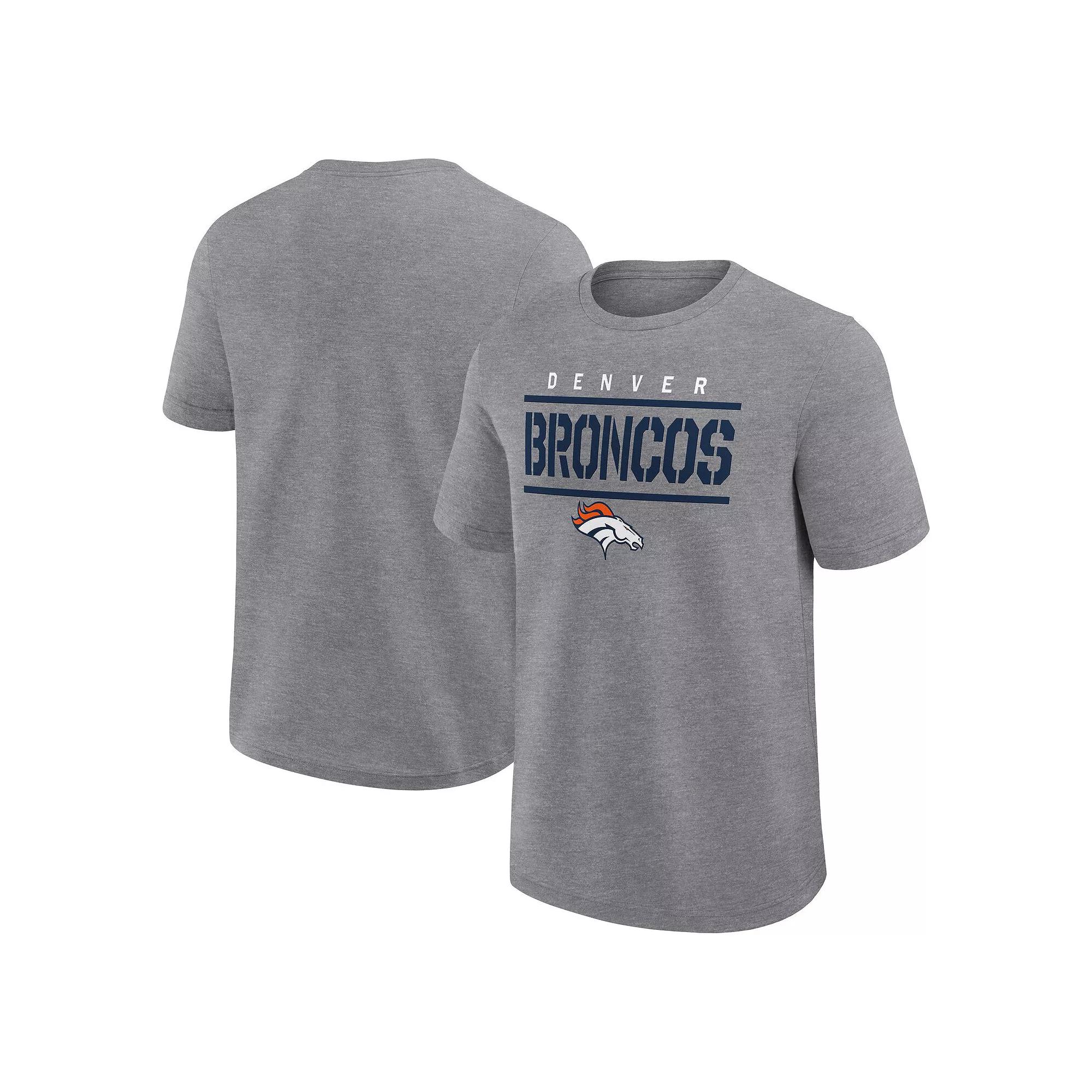 Mens Fanatics Heather Gray Denver Broncos Big & Tall Top Notch T-Shirt Product Image