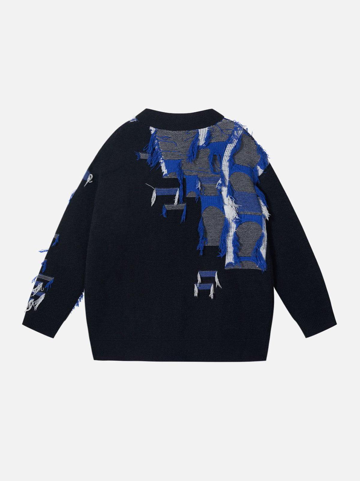 Aelfric Eden Tassel Patchwork V-Neck Cardigan Product Image