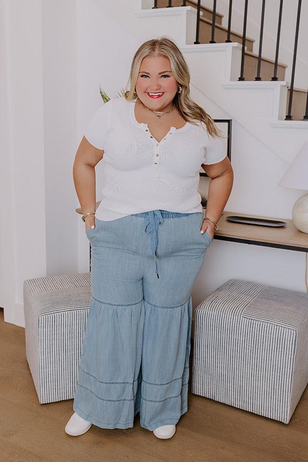 The Elizabeth High Waist Chambray Pants Curves Product Image