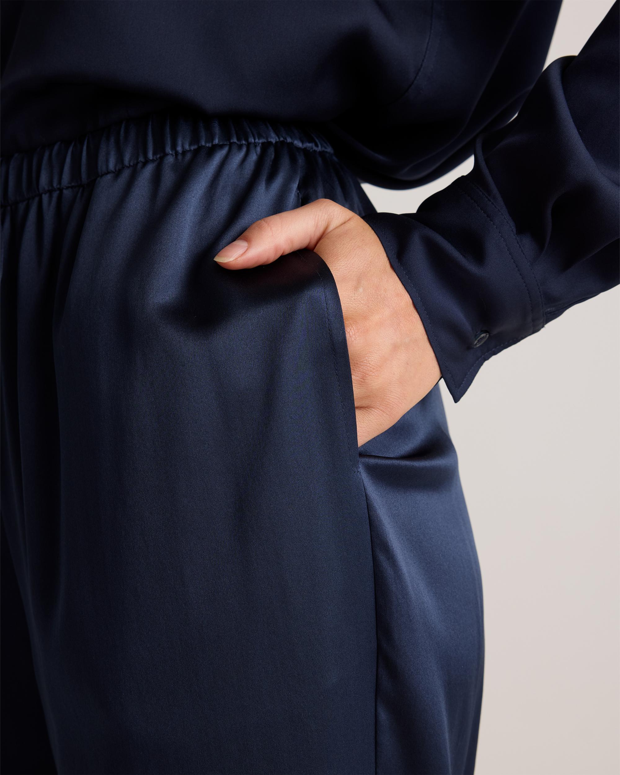 Quince | Women's Drawstring Wide Leg Pants Size XL, Silk Product Image