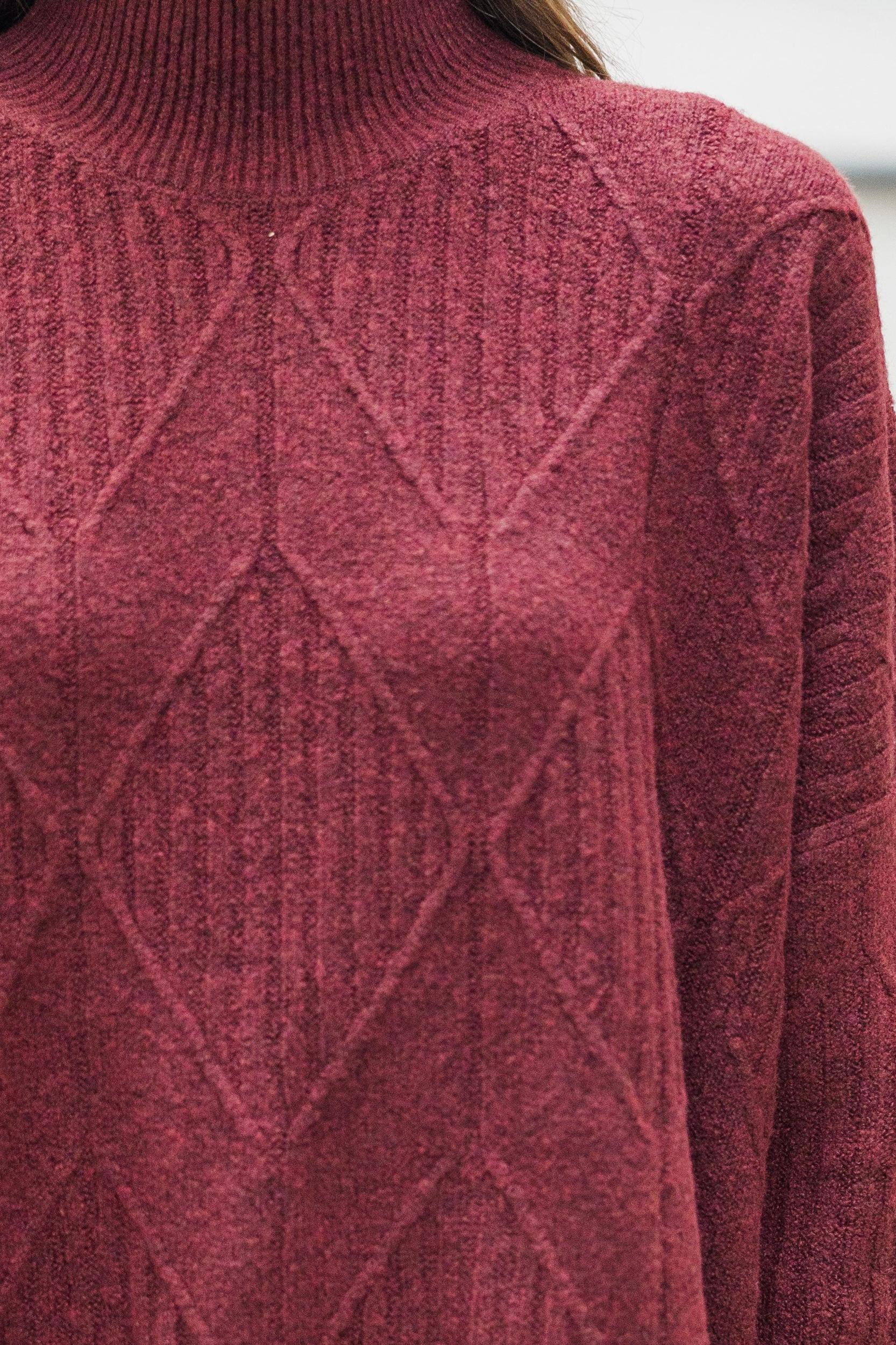 Walk The Walk Burgundy Sweater Female Product Image