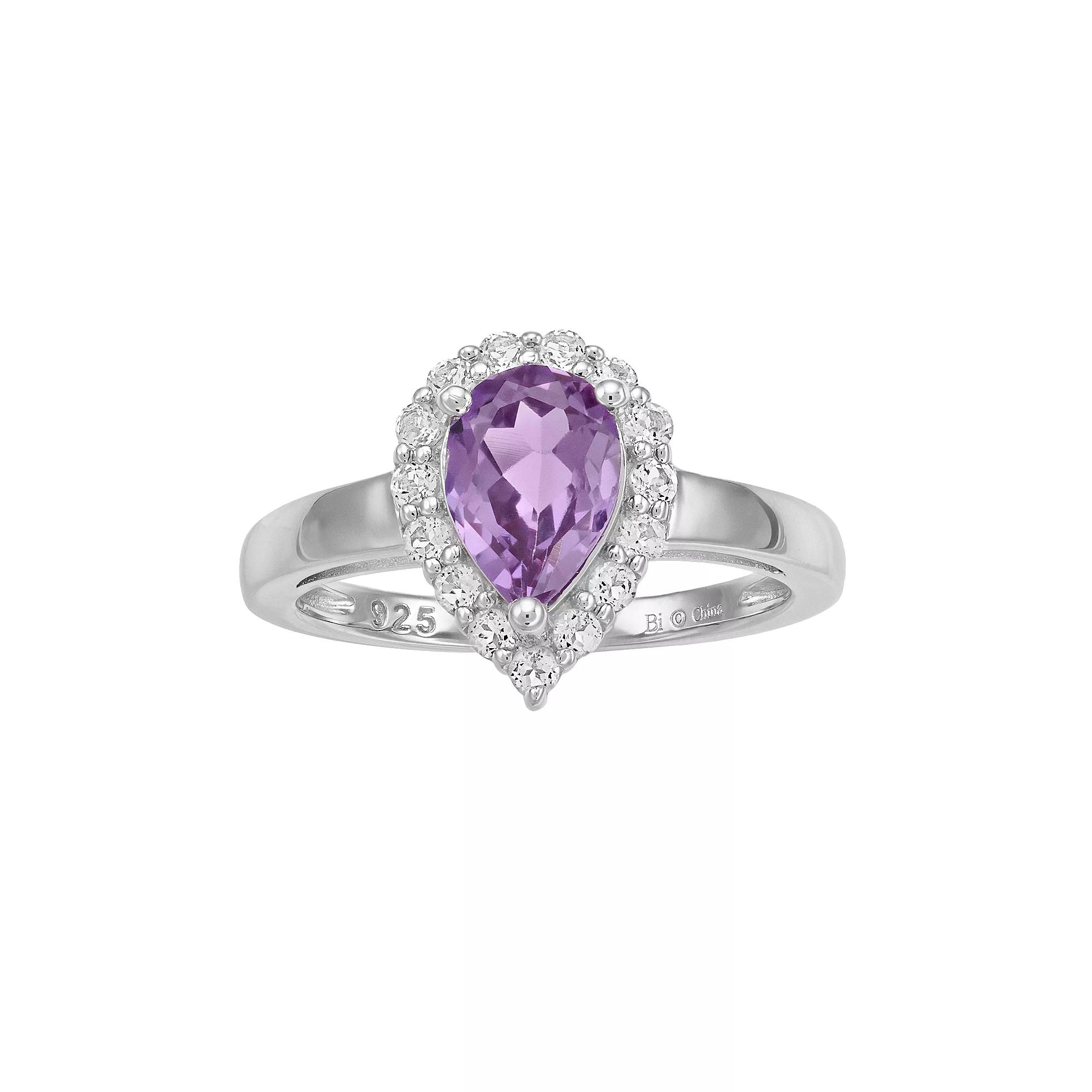 Gemminded Sterling Silver Lab-Created Alexandrite & White Topaz Ring, Womens Product Image