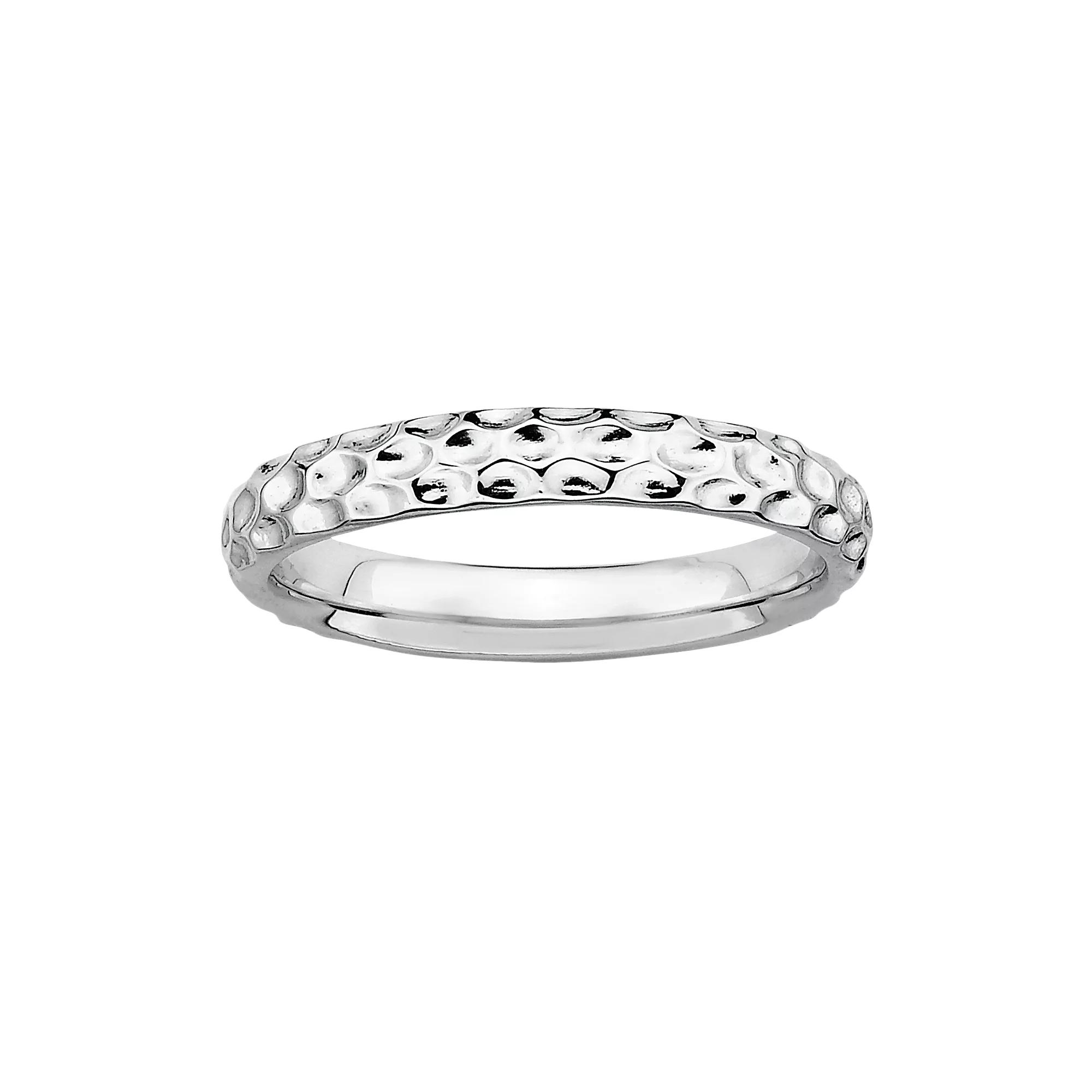Stacks & Stones Sterling Silver Hammered Stack Ring, Women's, Size: 5 Product Image