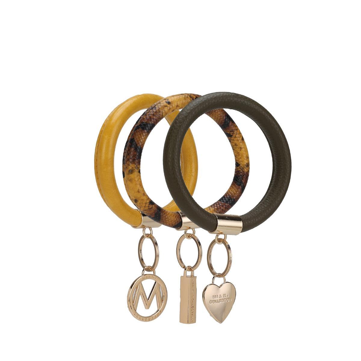 MKF Collection Women's Jasmine Bangle Bracelet Keyring Set Female Product Image