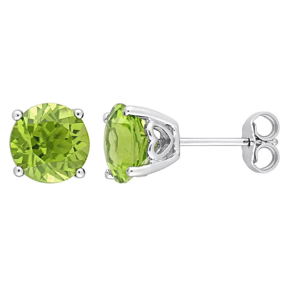 Stella Grace Sterling Silver & Gemstone Round Stud Earrings, Women's, Peridot Product Image