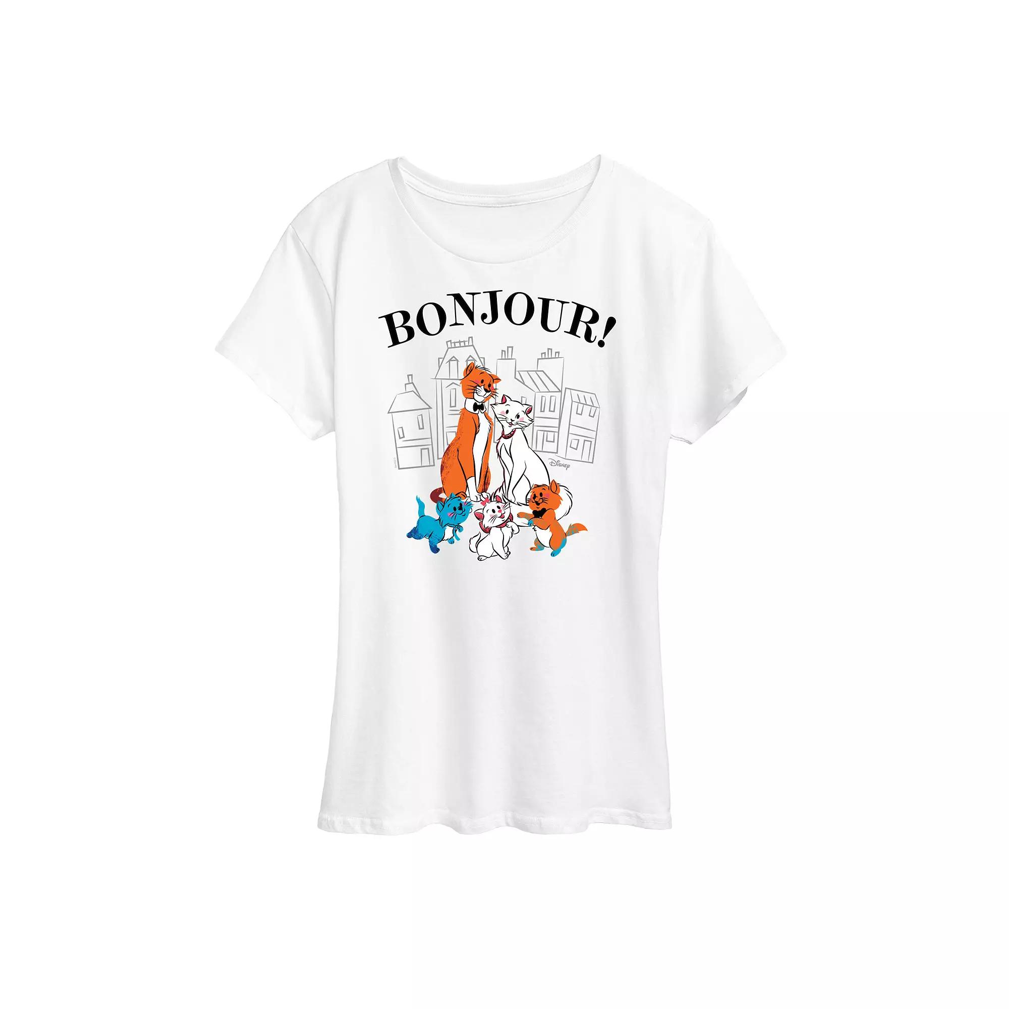 Disney's The Aristocats Women's Bonjour Graphic Tee, Girl's,  Product Image