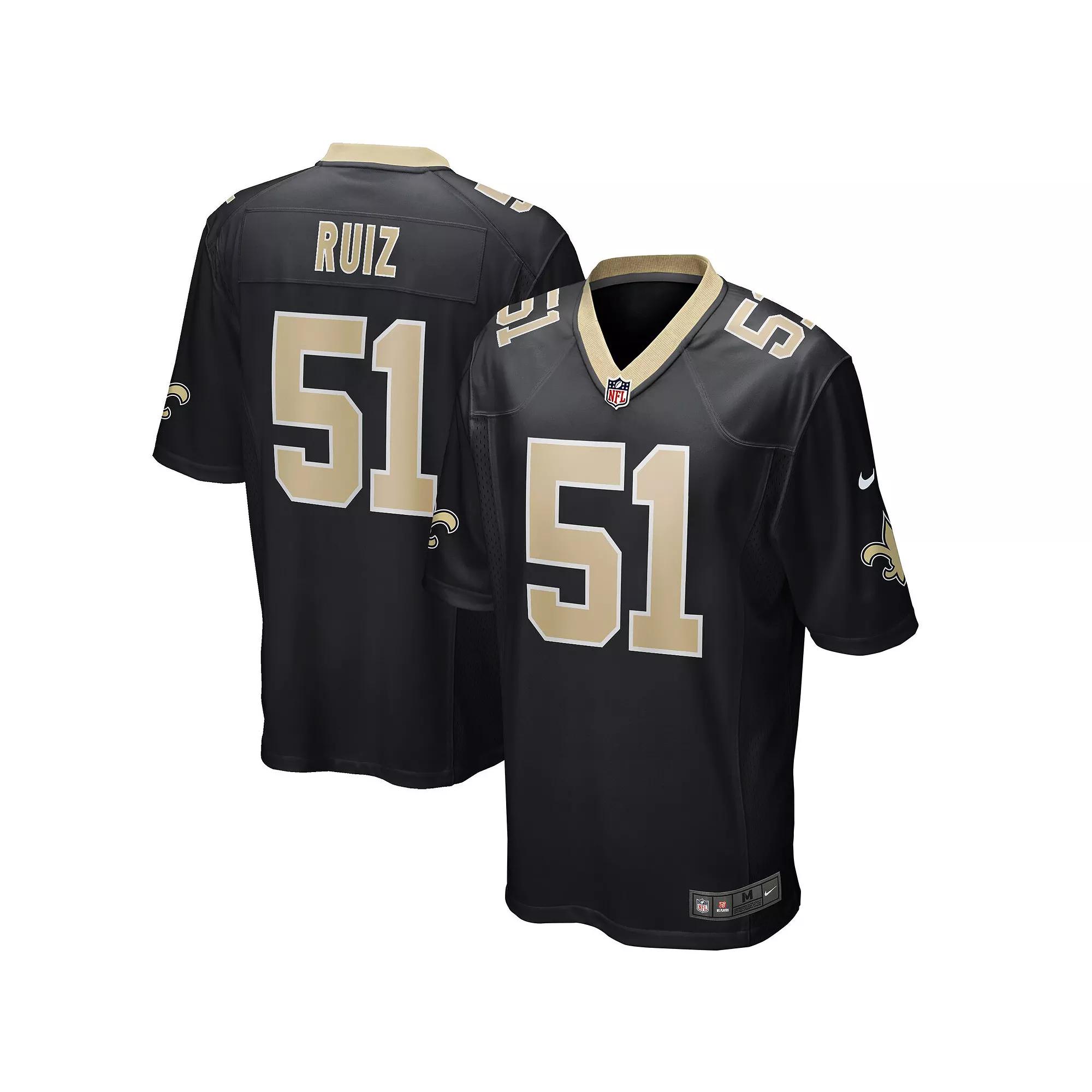 Men's Nike Cesar Ruiz Black New Orleans Saints Player Game Jersey,  Product Image