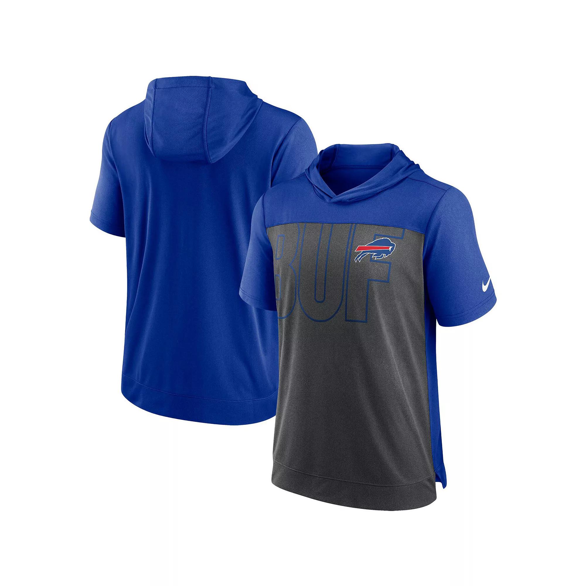 Men's Nike Heathered Charcoal/Red Tampa Bay Buccaneers Performance Hoodie T-Shirt,  Product Image