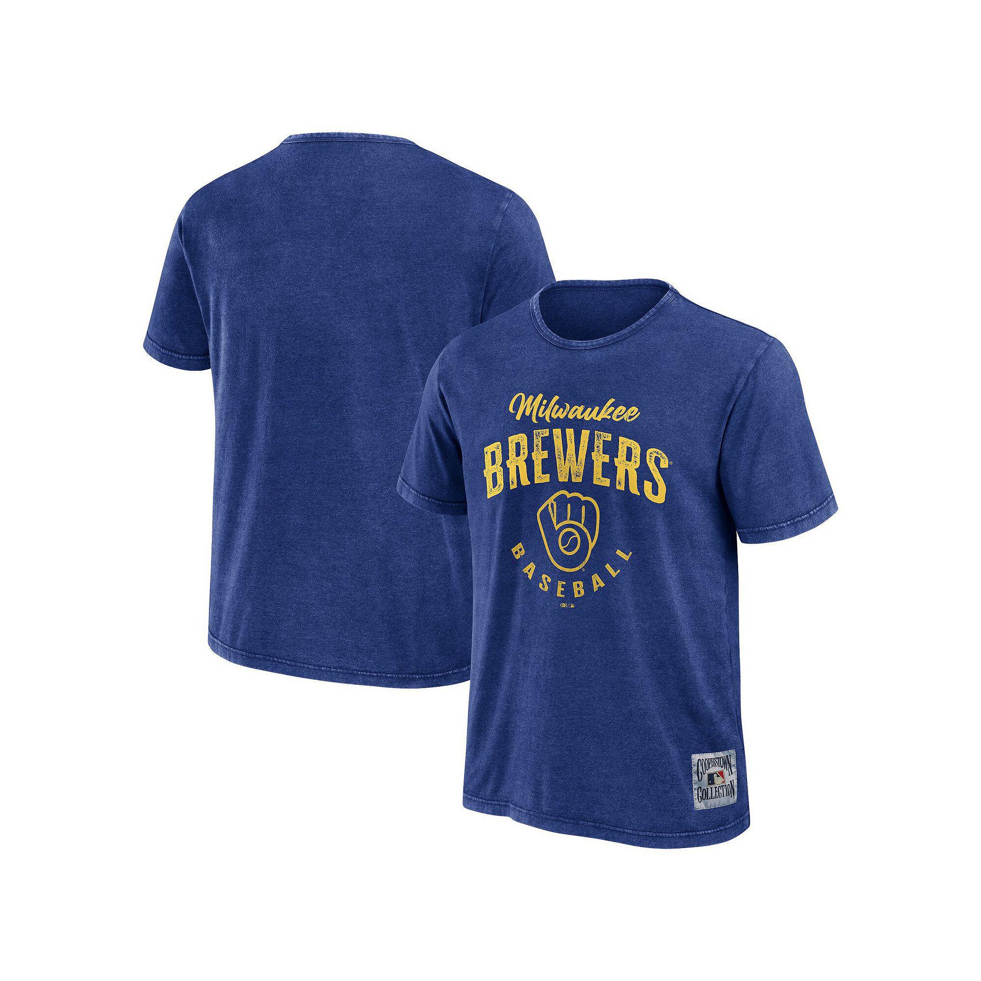 Men's Darius Rucker Collection by Fanatics Heather Royal Milwaukee Brewers Cooperstown Collection Washed T-Shirt,  Product Image