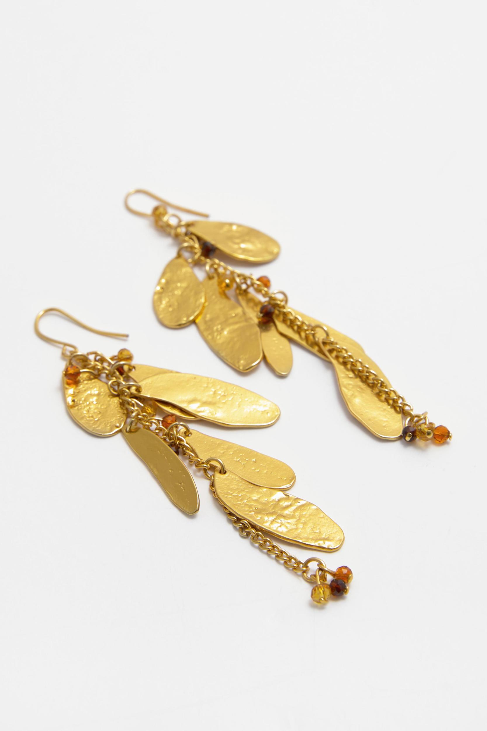 Long beaded petal earrings Product Image