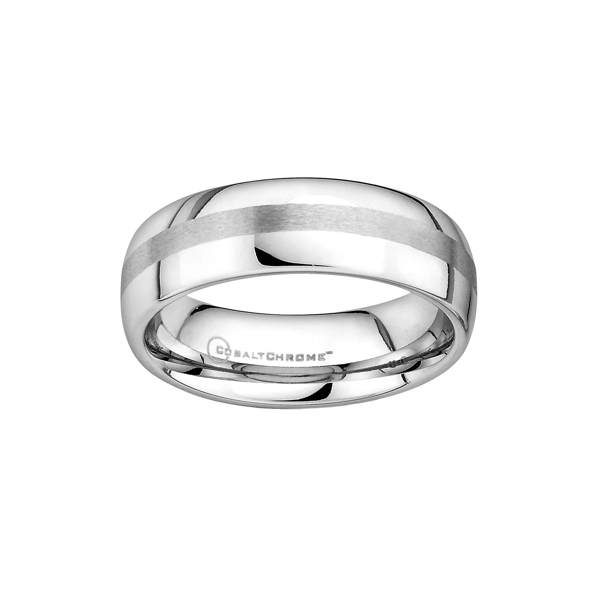 Boston Bay Diamonds Cobalt Chrome Brushed Stripe Wedding Band - Men, Men's, Size: 14, Grey Product Image
