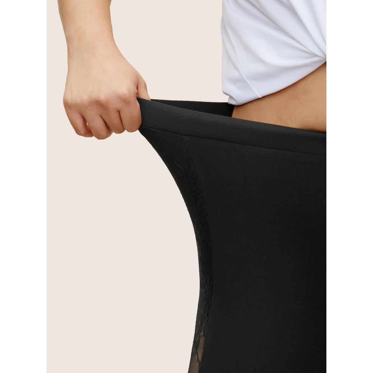 Plus Size Crochet Lace Mesh Skinny Leggings Women Black Casual High stretch Skinny High Rise Everyday Leggings BloomChic 18-20/2X Product Image