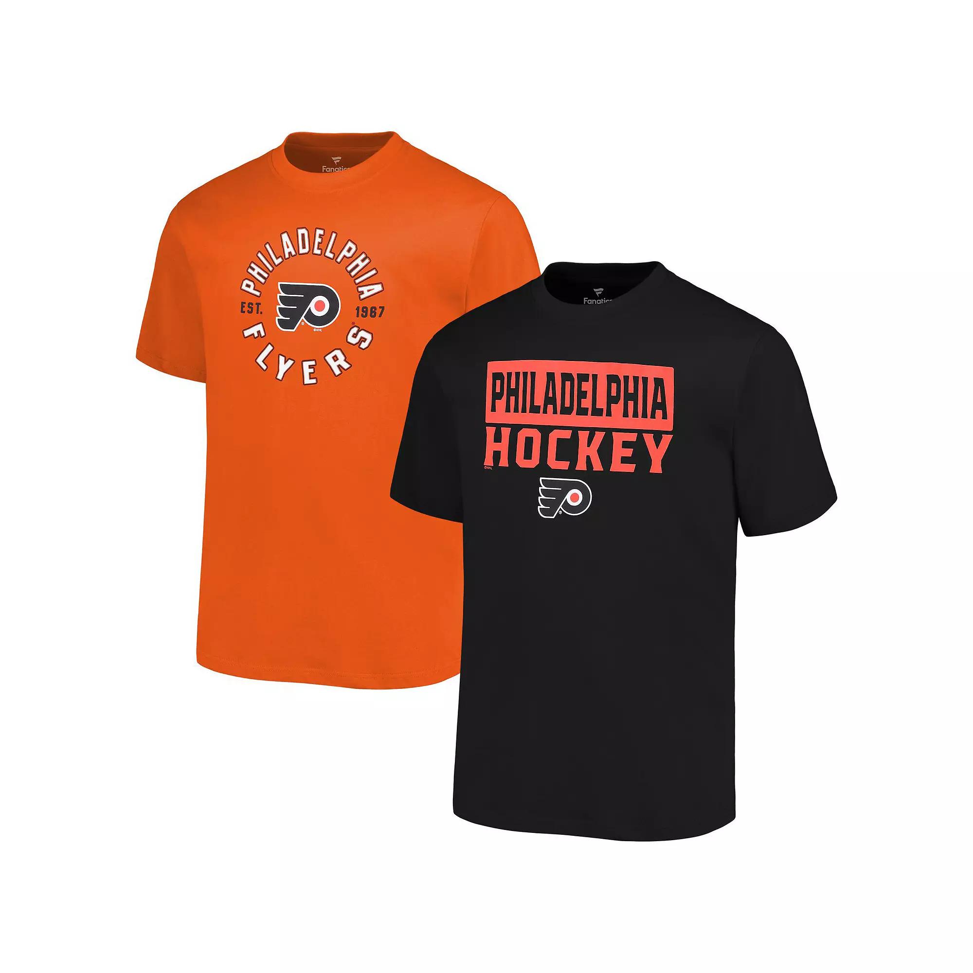 Men's Fanatics Philadelphia Flyers Big & Tall 2-Pack T-Shirt Set, Size: 2XB, Fly Black Product Image