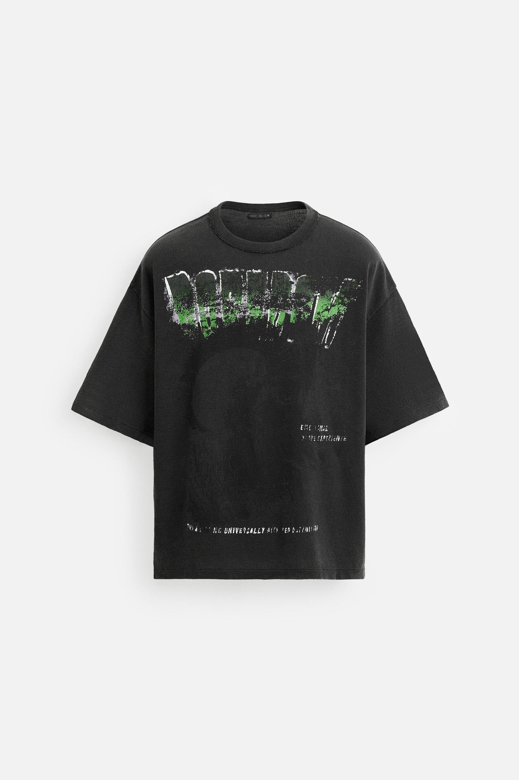 WASHED PRINT KNIT T-SHIRT Product Image