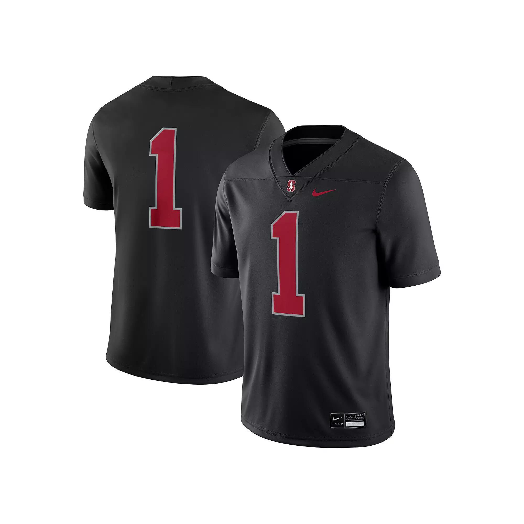 Men's Nike #1 Black Stanford Cardinal Alternate Game Jersey,  Product Image